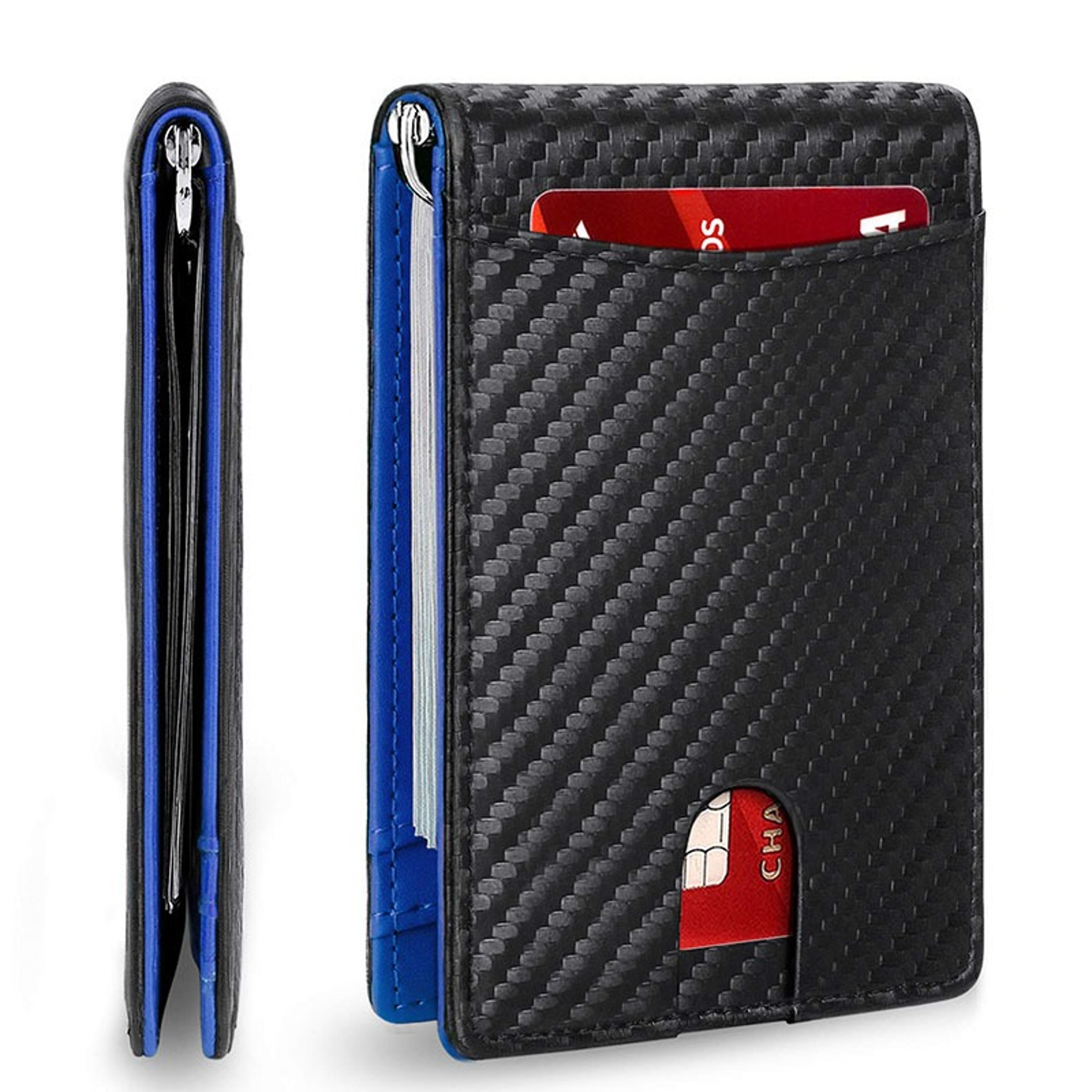 slim rfid blocking leather wallet for men credit card holder & money clip