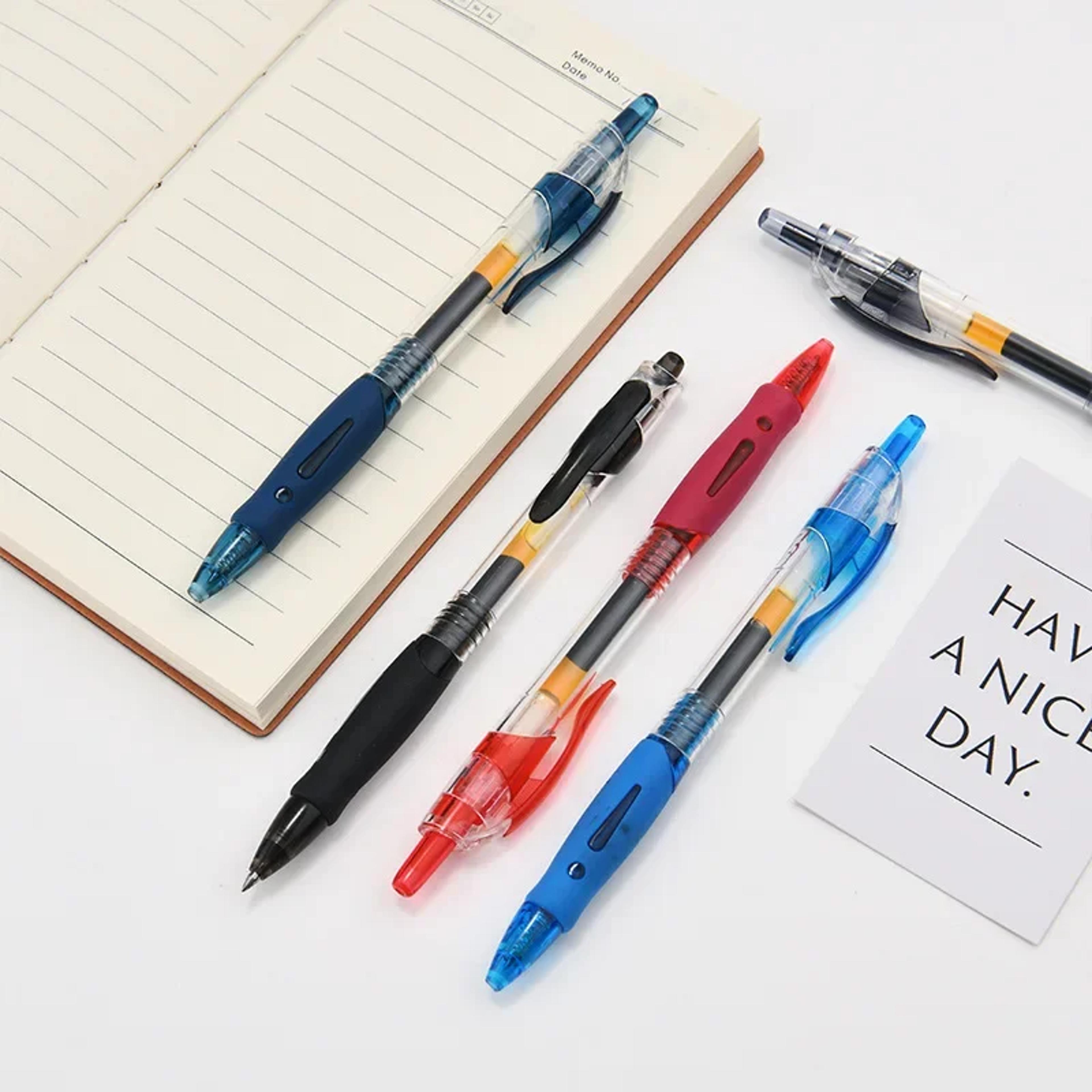 retractable gel pens set black, red, blue ink ballpoint for writing & office supplies
