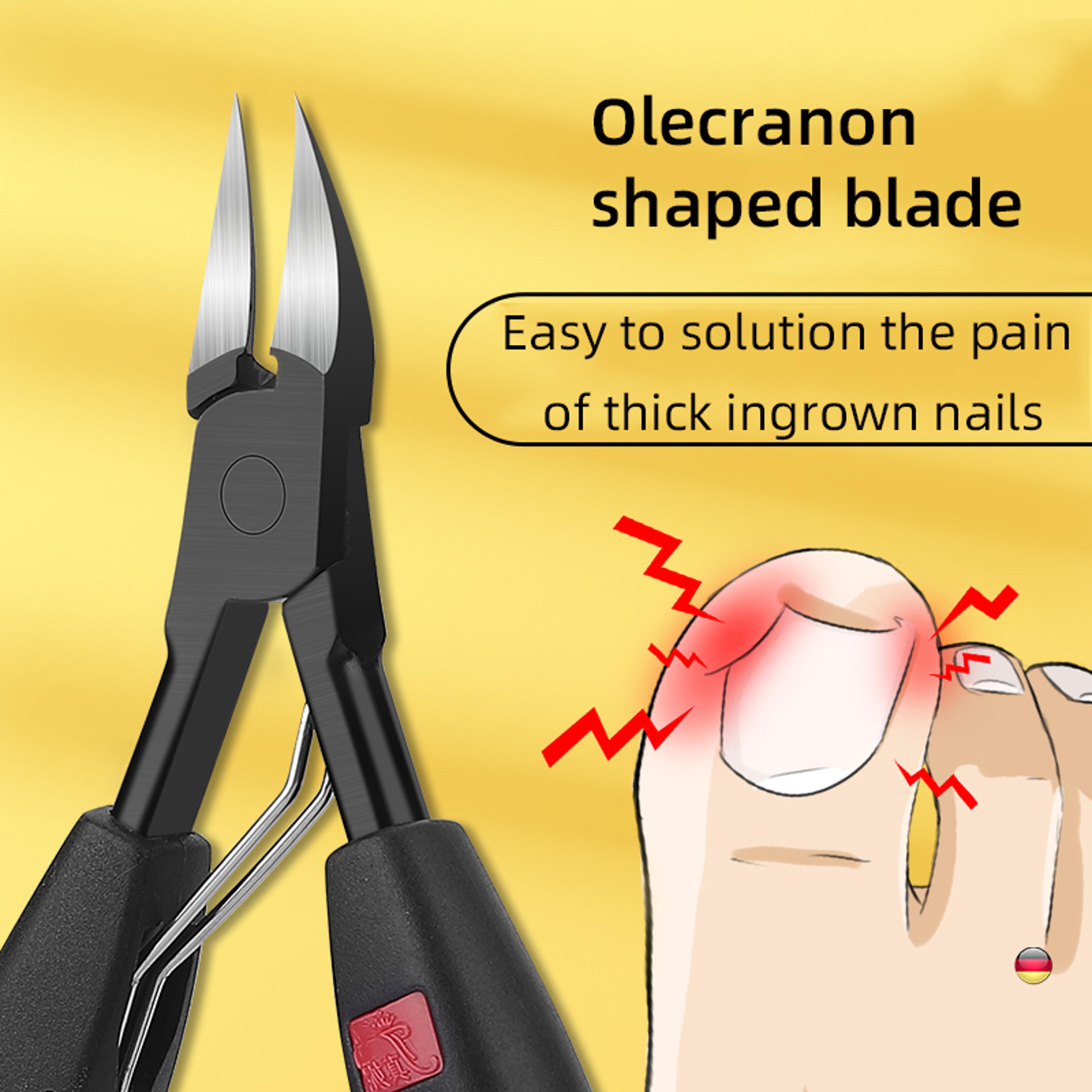 ingrown nail clippers toenail cutter stainless steel pedicure tool for thick toe nail correction, deep into nail grooves