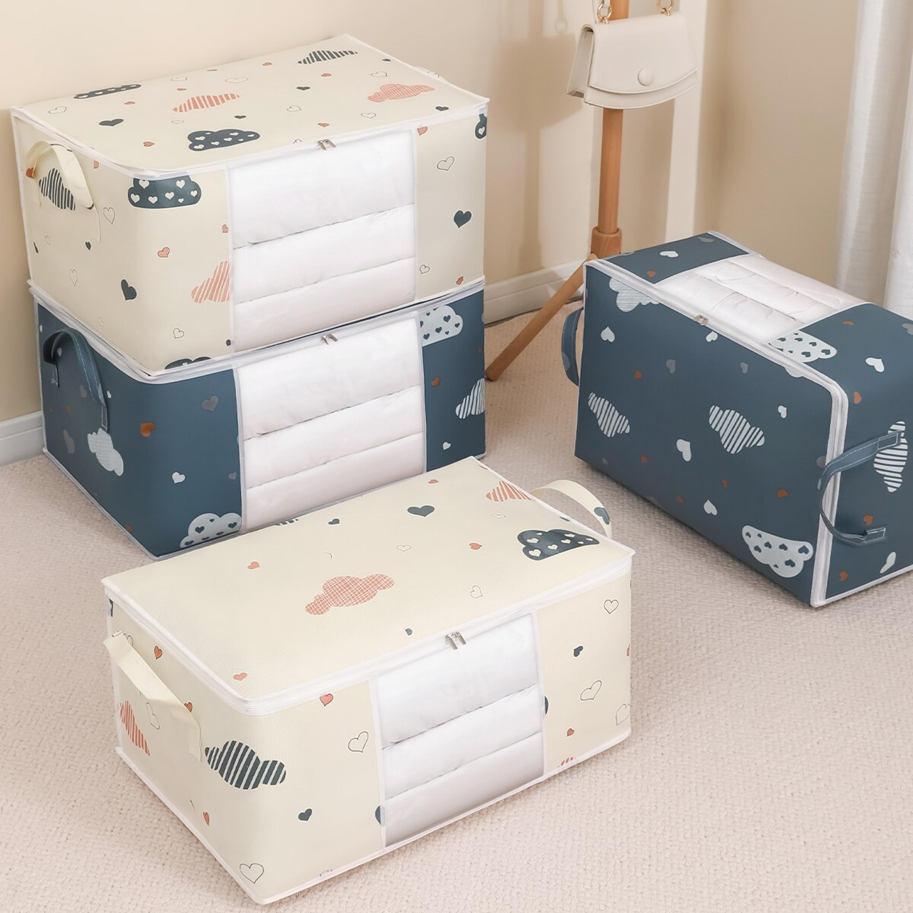 large capacity storage bag organizer with reinforced handles and sturdy zipper ideal for blankets, bedding, and more