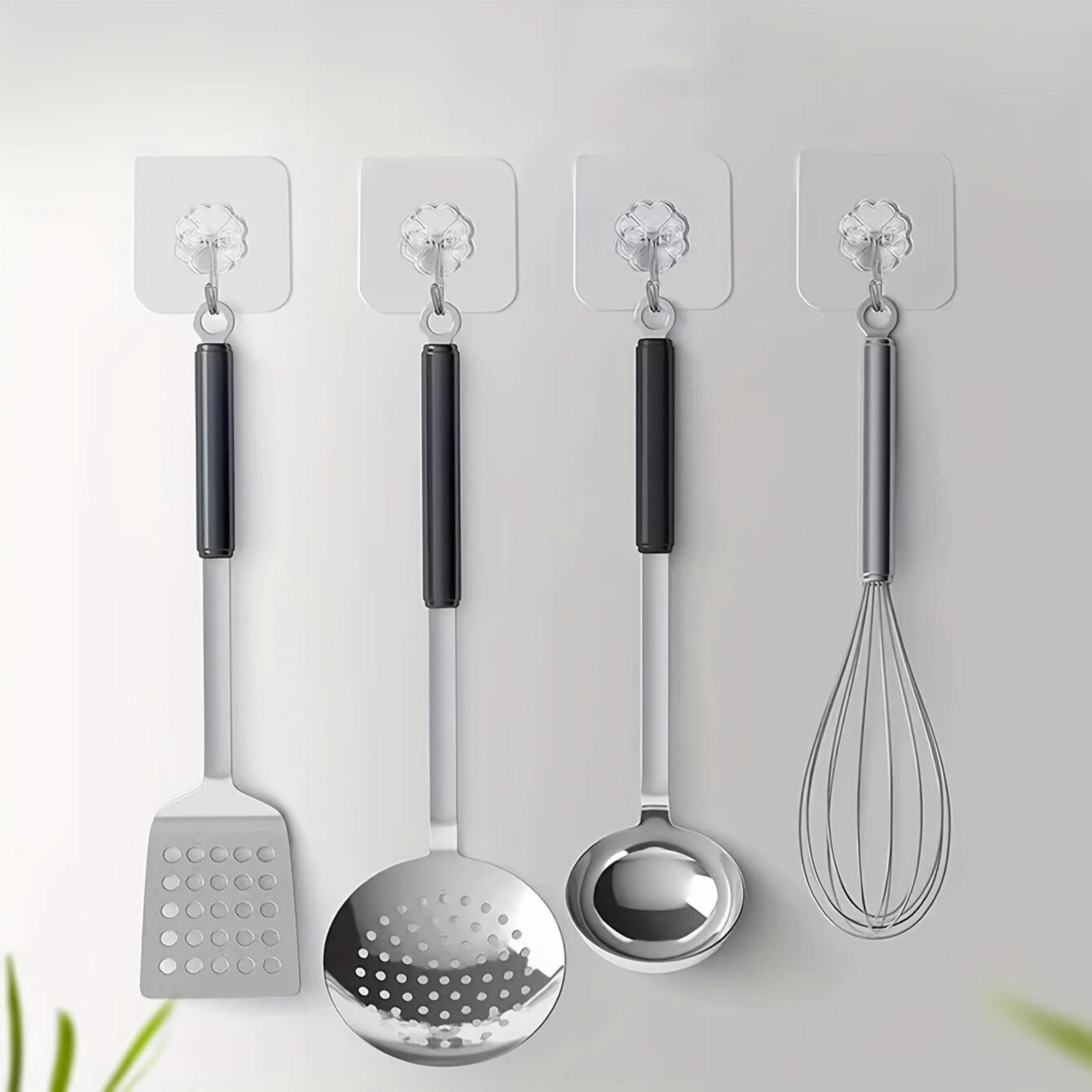 transparent wall mount hooks strong grip, traceless, easy install, multifunctional for modern decor