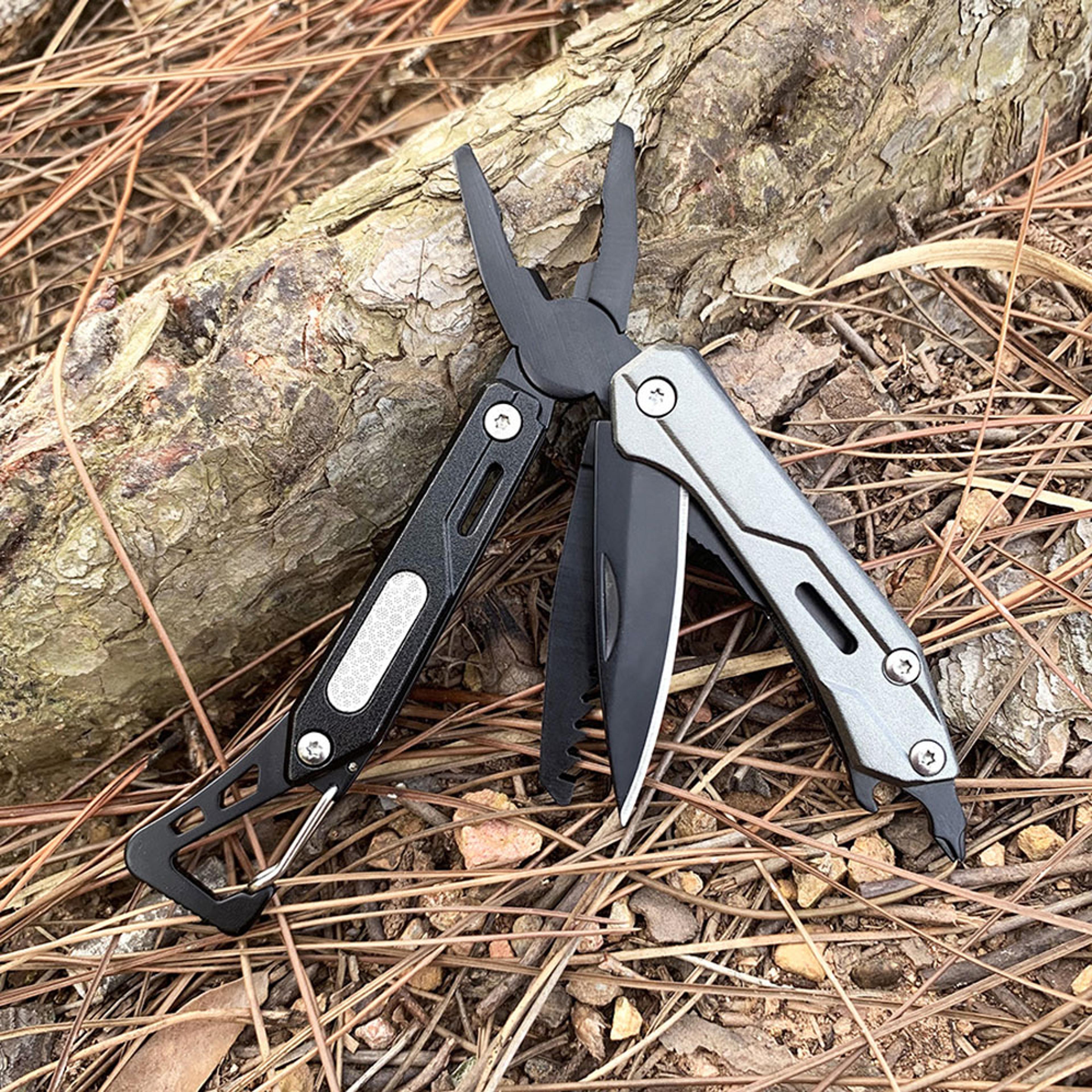 mini multitool survival knife pocket edc tool with pliers, saw, and wire stripper
