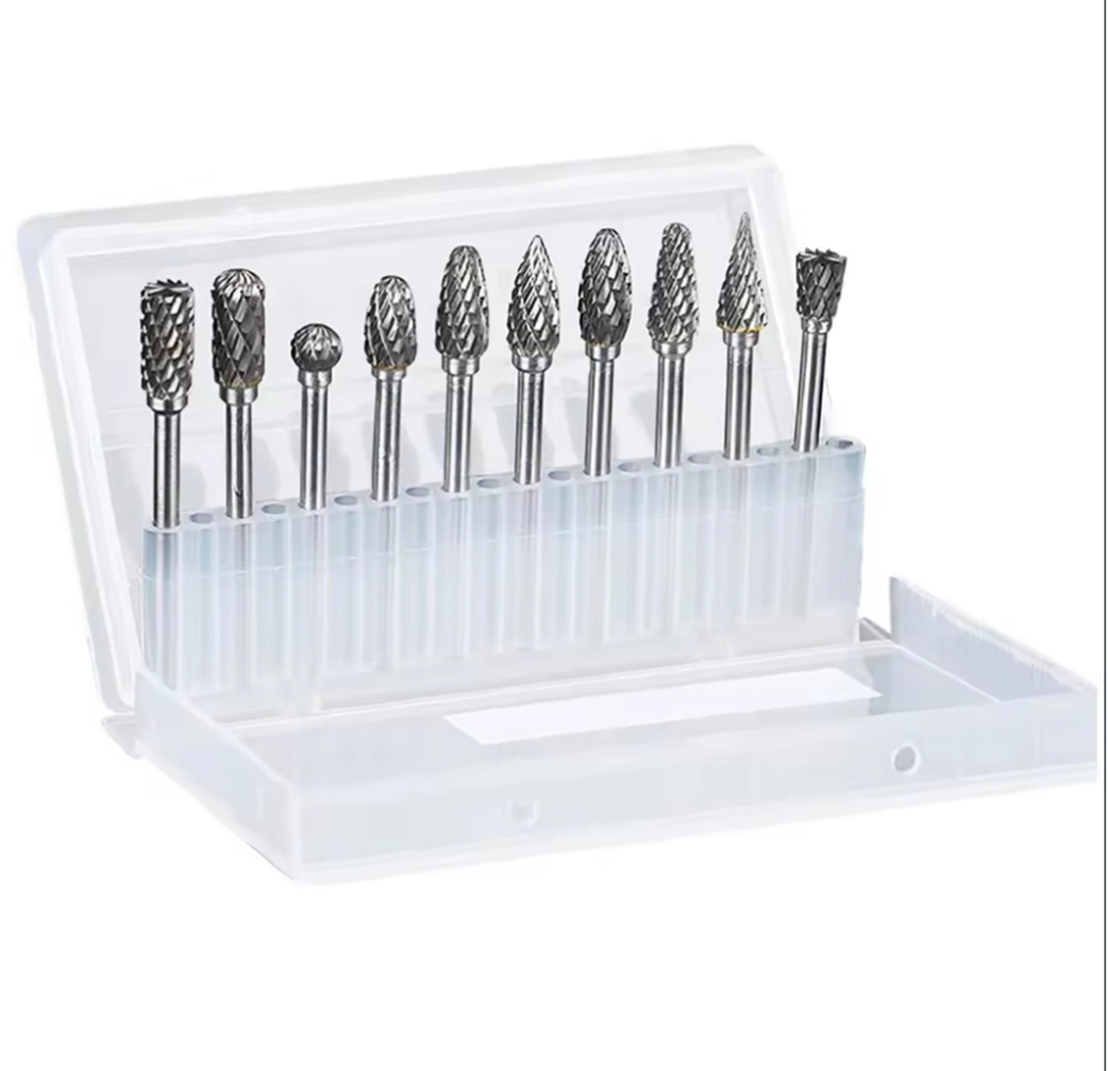 professional carbide burr set for rotary and die grinder bits precision metal & wood engraving tools