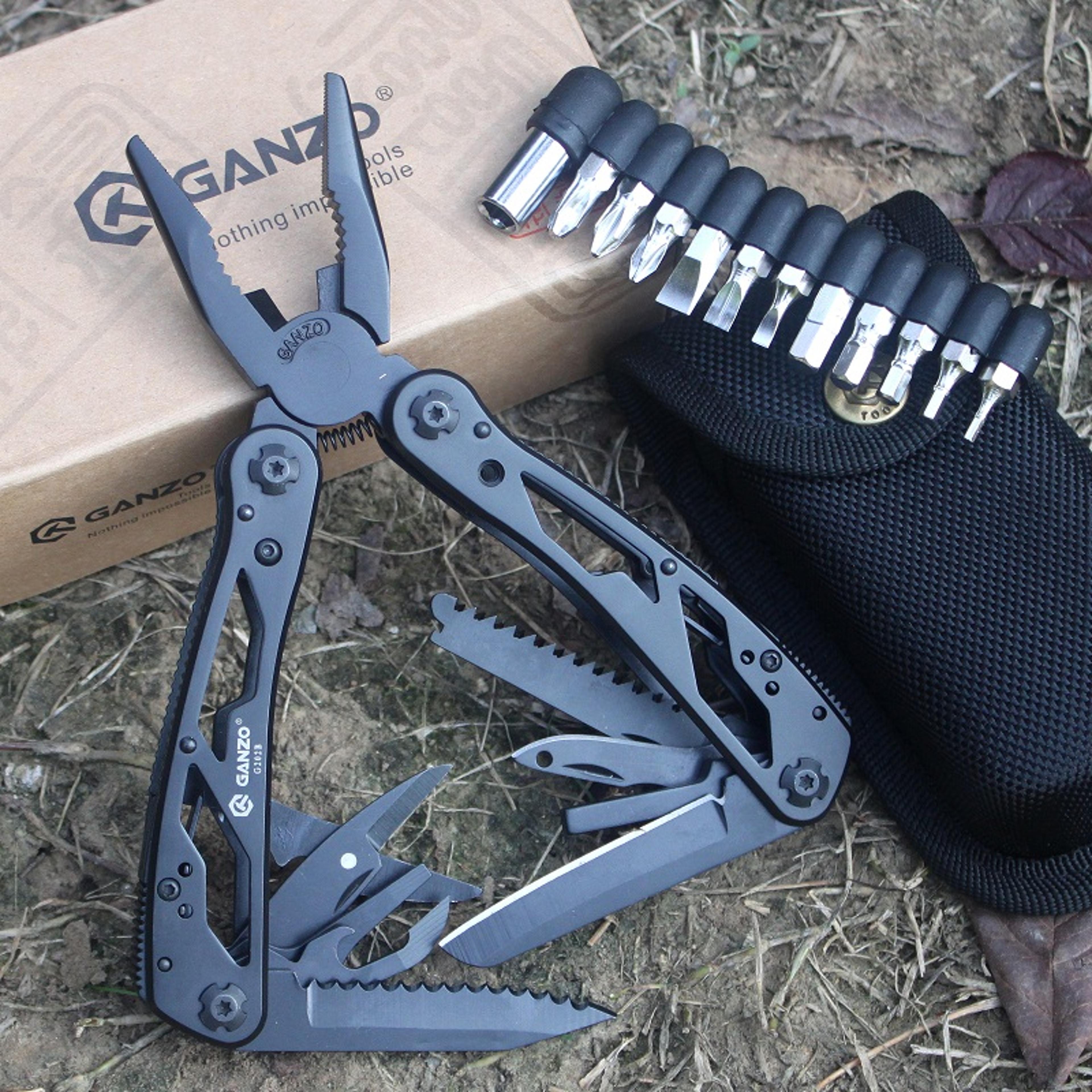 folding knife plier multitools edc camping multifunctional screwdriver bits mini scissors stainless steel