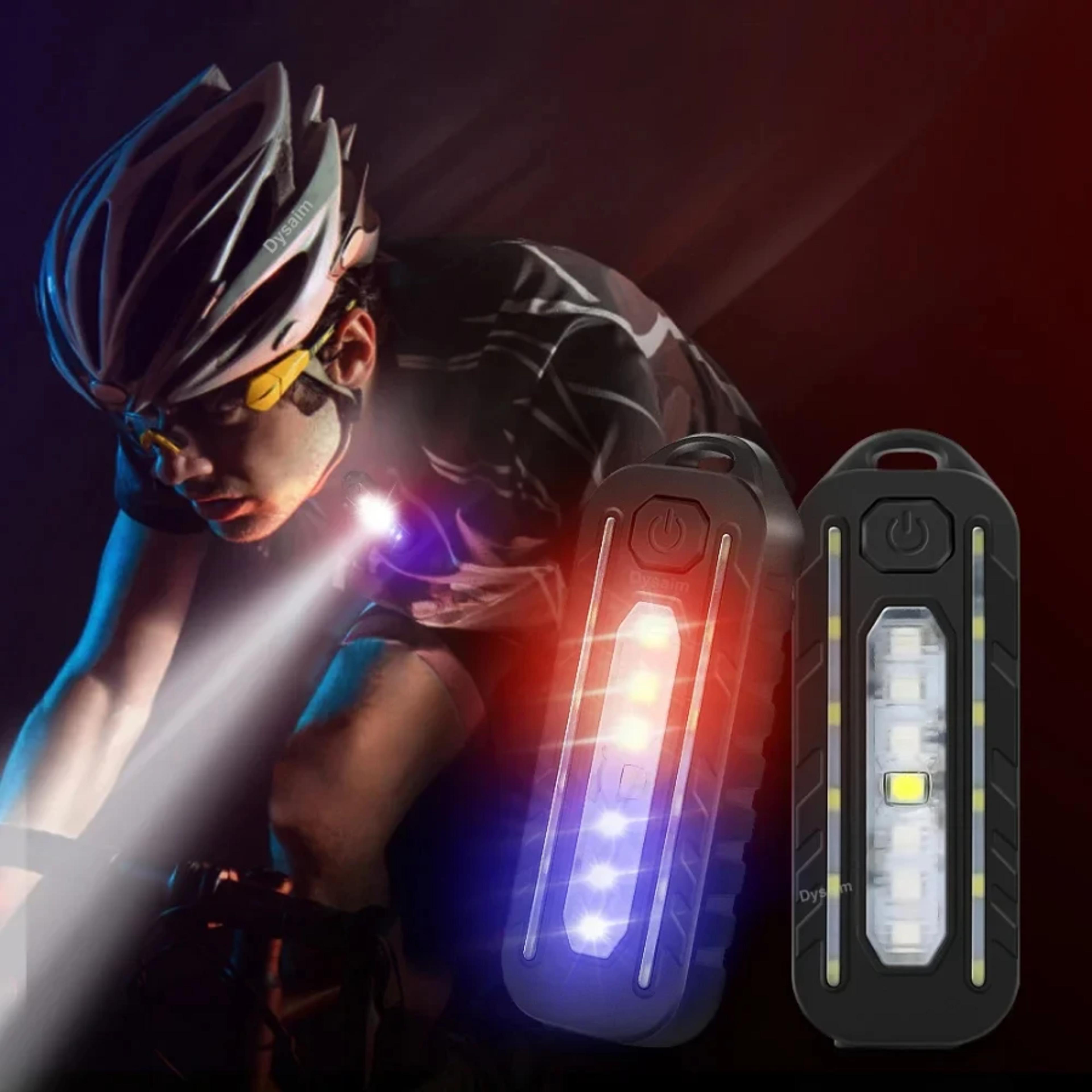 usb rechargeable led flashlight keychain with warning flashing light police & outdoor work light