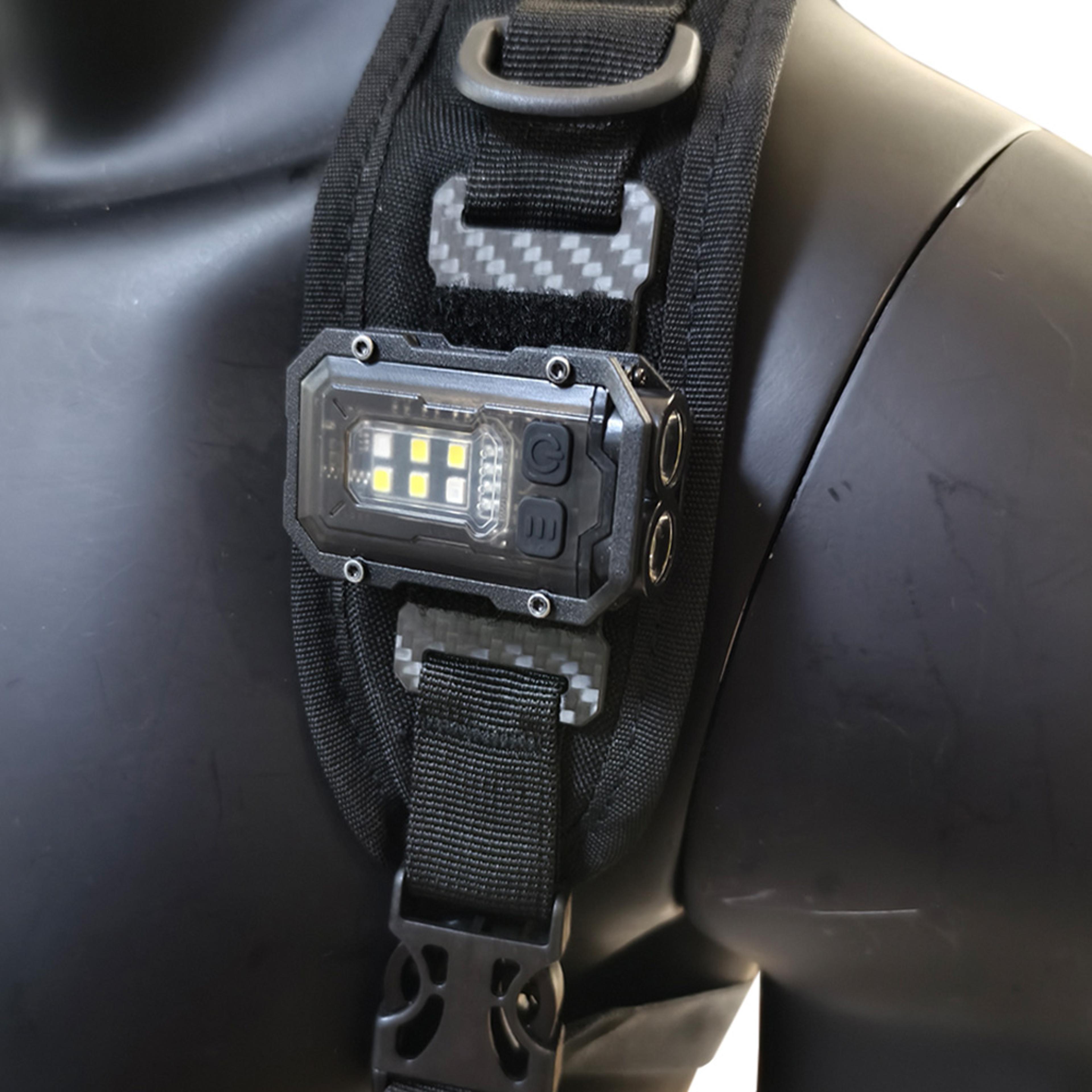 tactical flashlight edc mini light for backpack strap & helmet with usb rechargeable and magnetic base