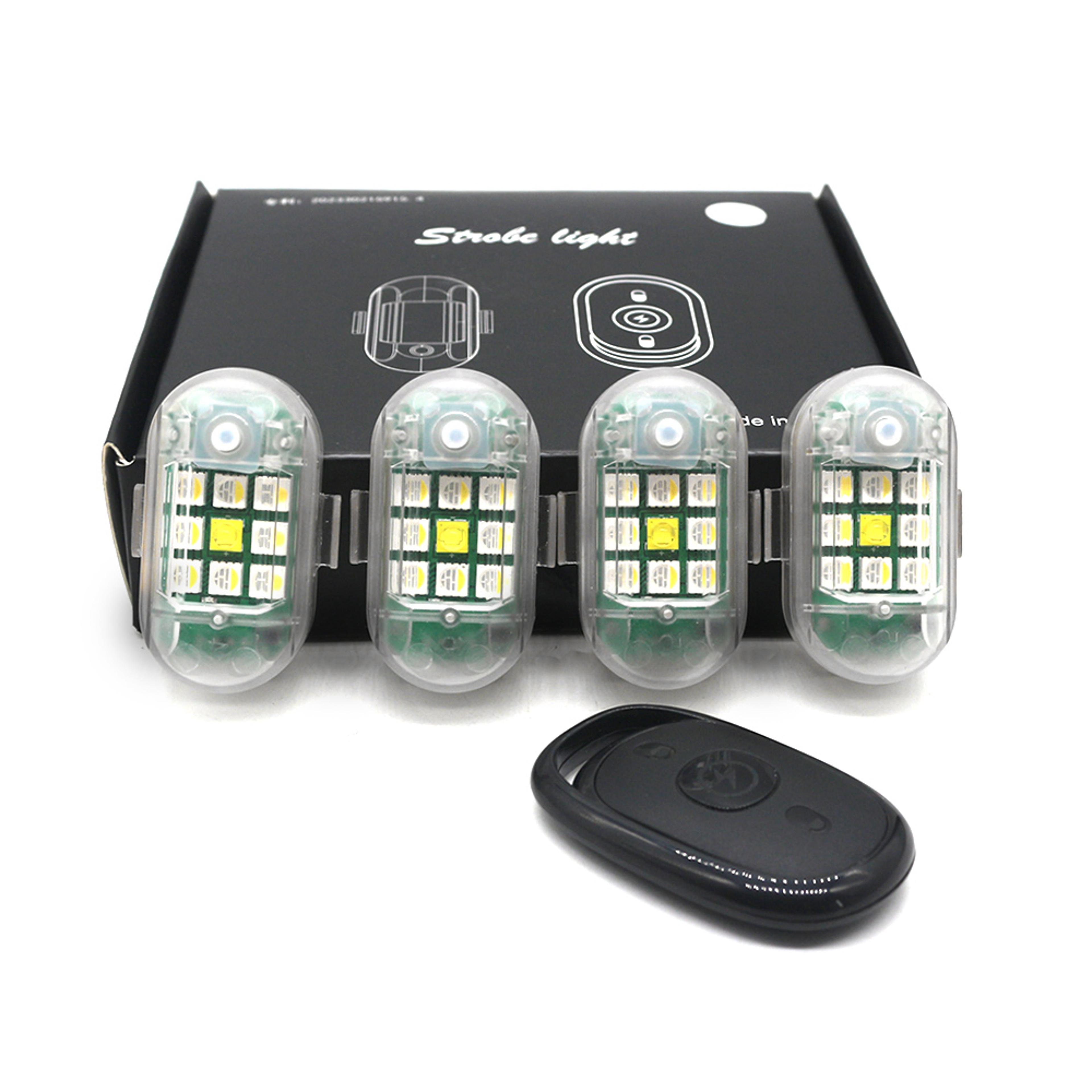 wireless remote control led strobe light for car, motorcycle, bike, and scooter anti collision warning lamp flash