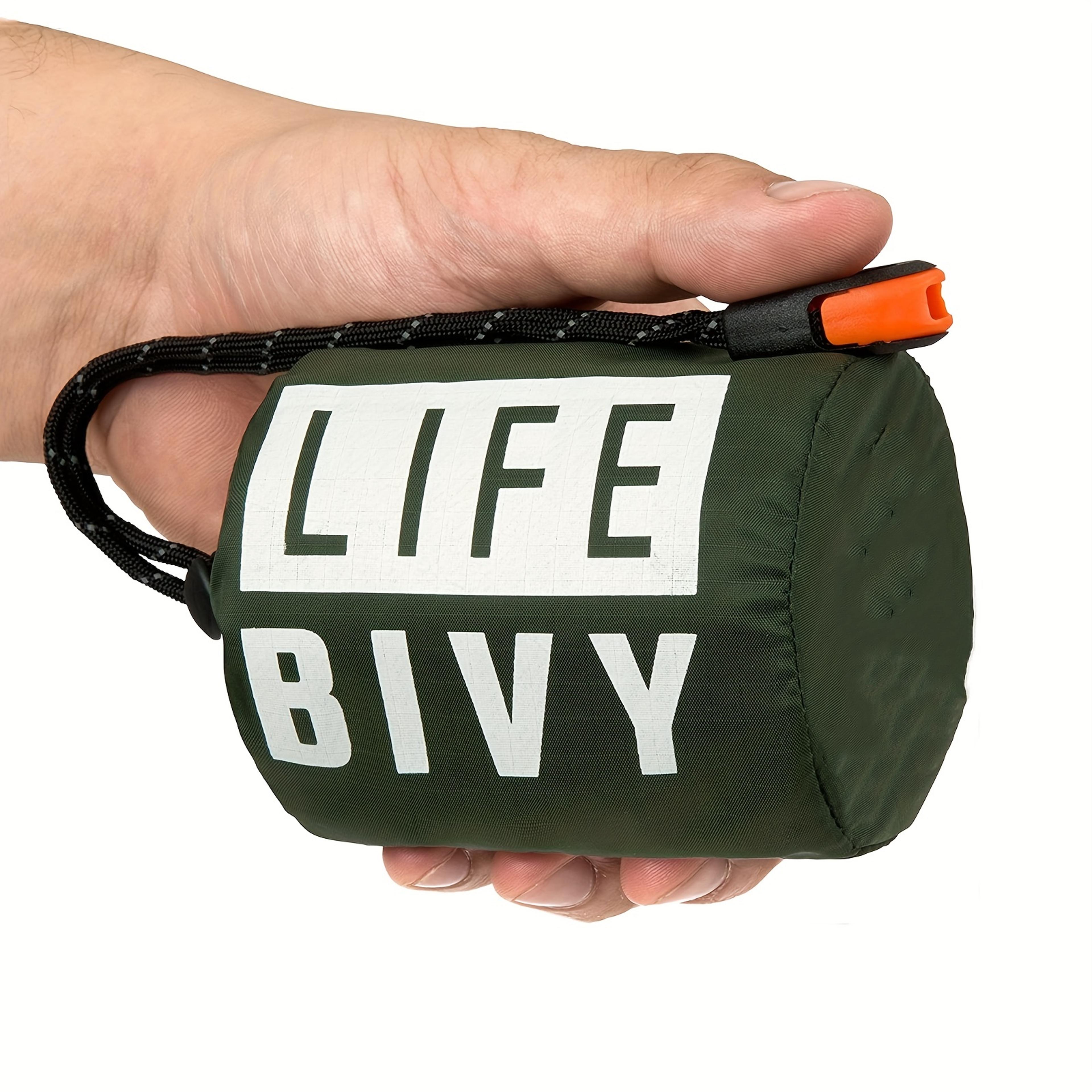 portable waterproof emergency survival sleeping bag thermal mylar blanket for outdoor camping, hiking, & first aid kit