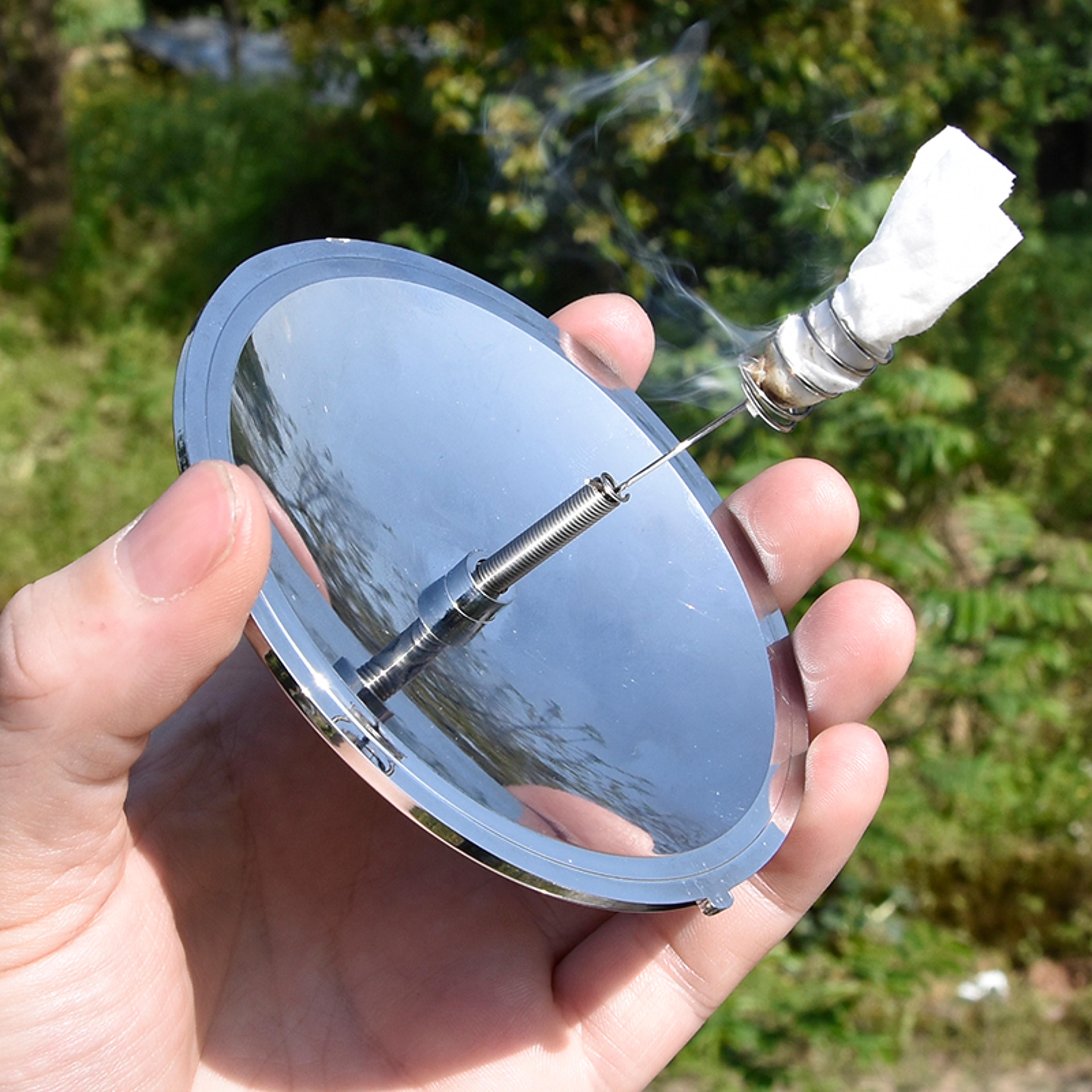 outdoor solar ignition lighter windproof & waterproof survival gear for camping, hiking, and emergency use