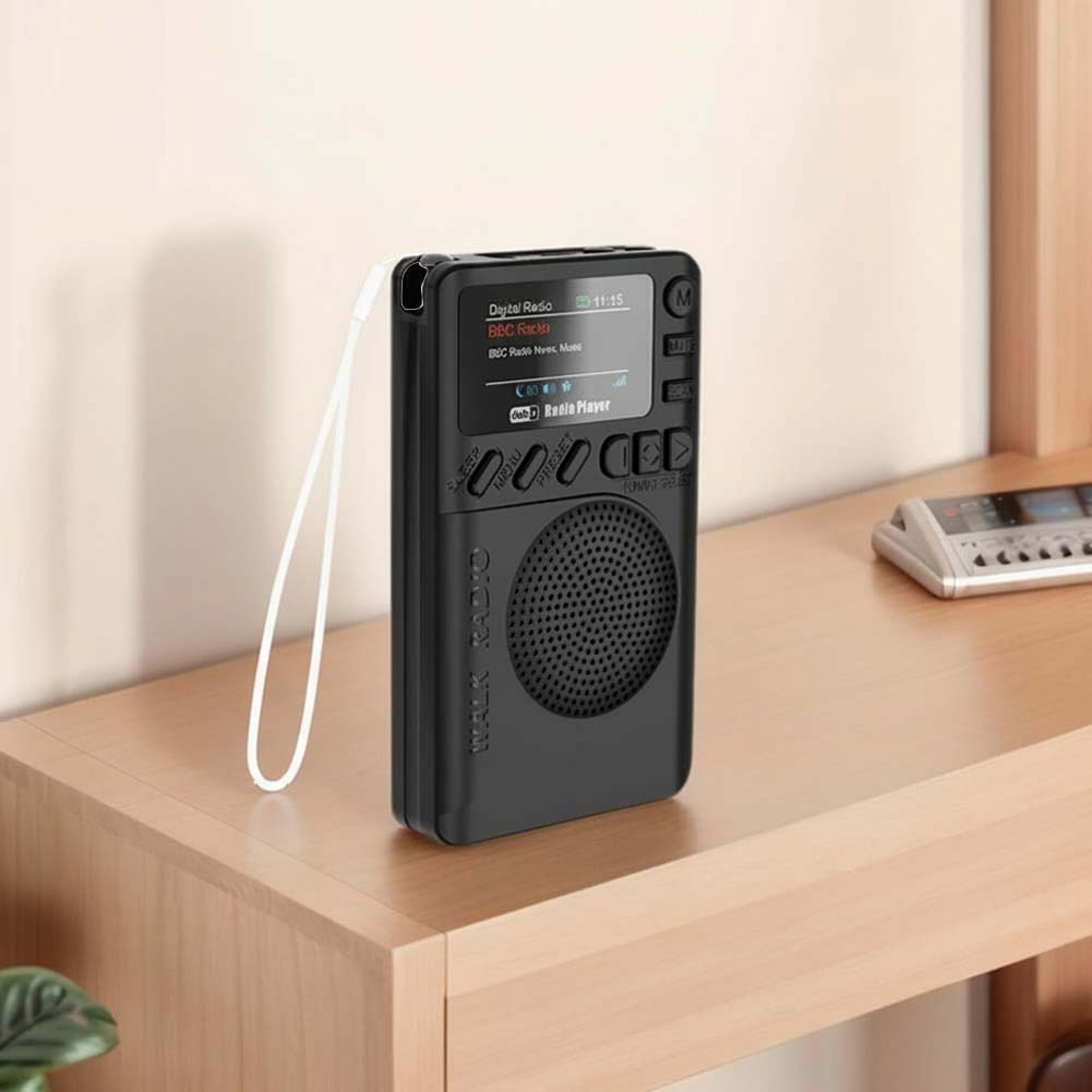 portable digital radio speaker with color screen mini dab fm radio with headphone jack & music play for outdoor use