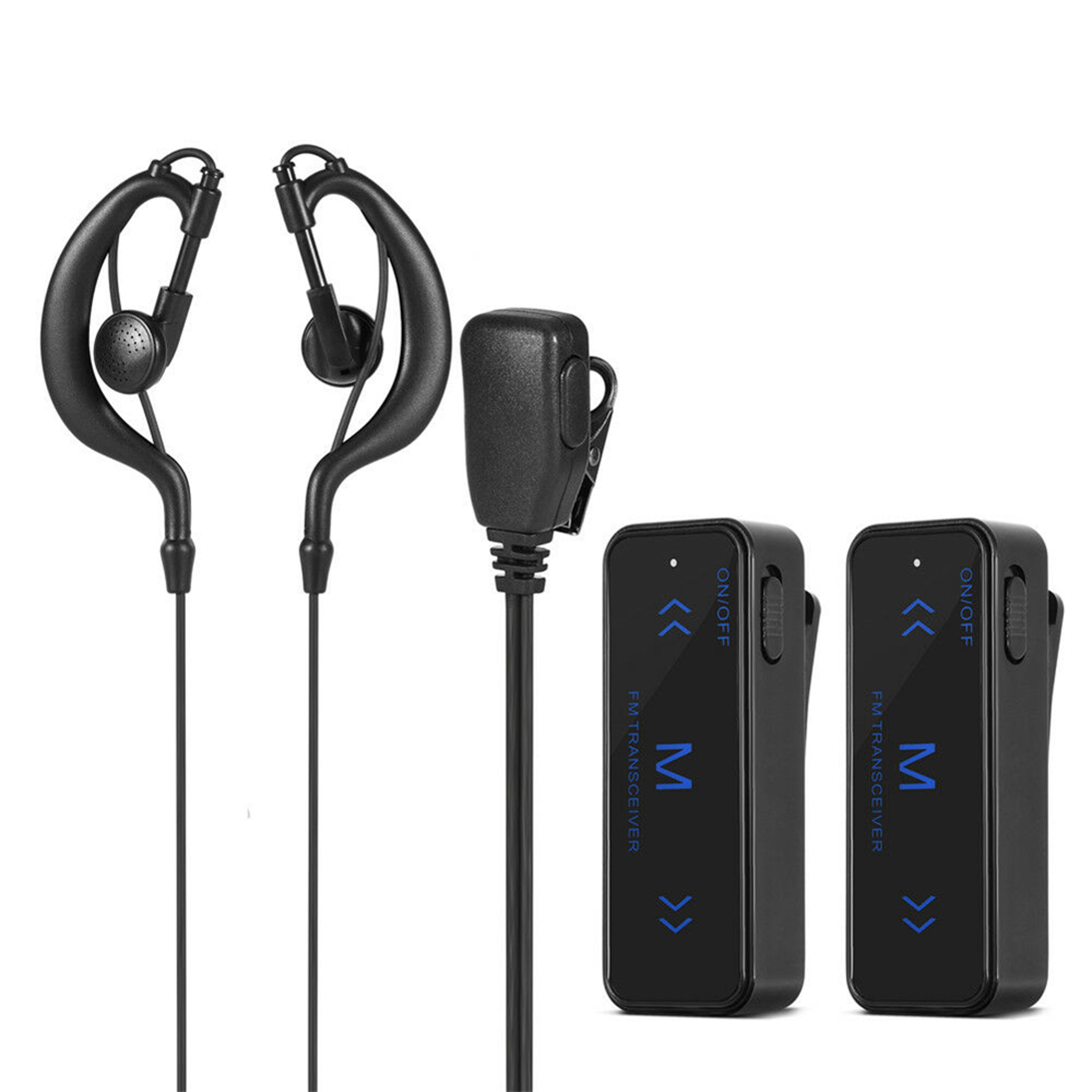 compact mini walkie talkie radio transceiver set with headset and usb charger