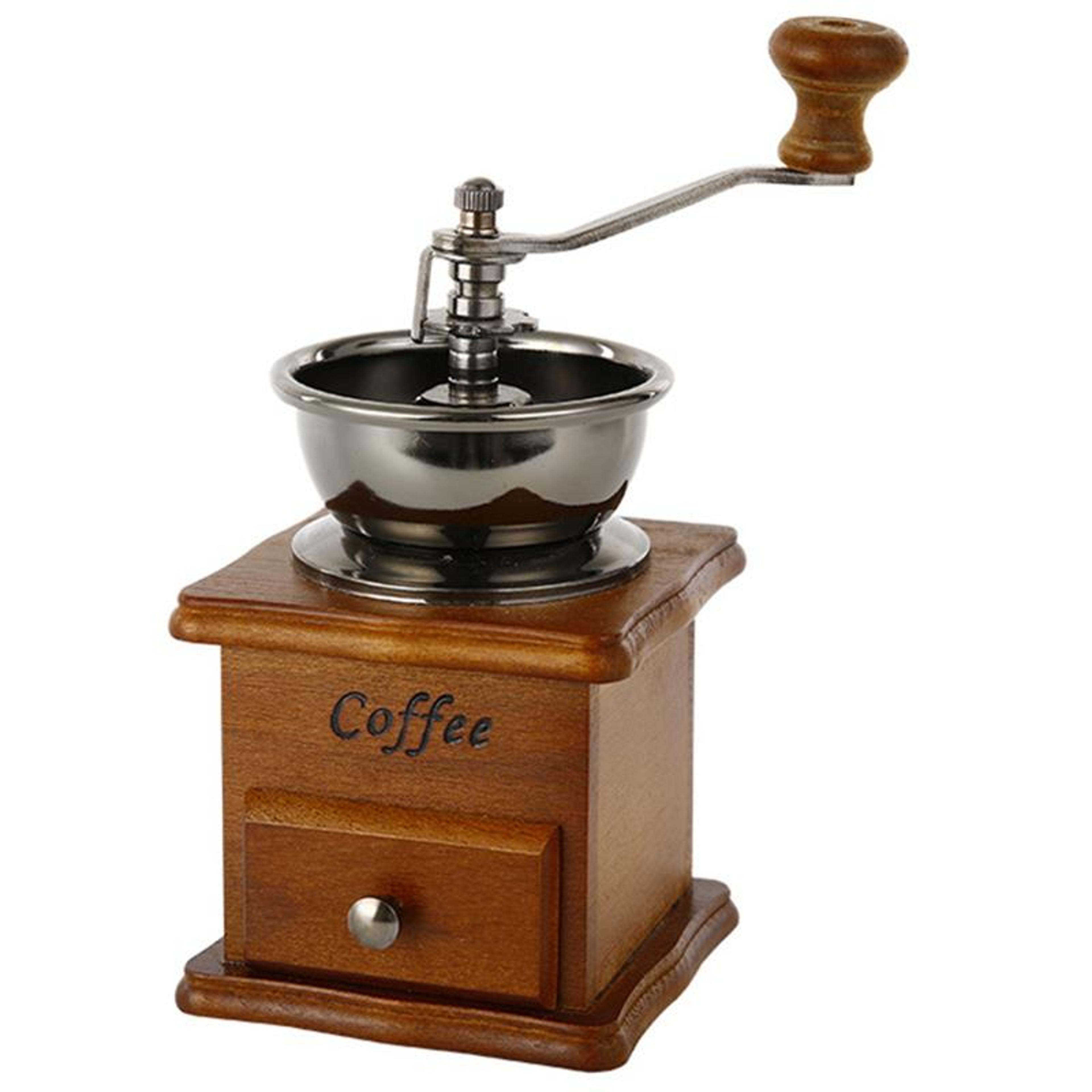 vintage wooden manual coffee bean grinder