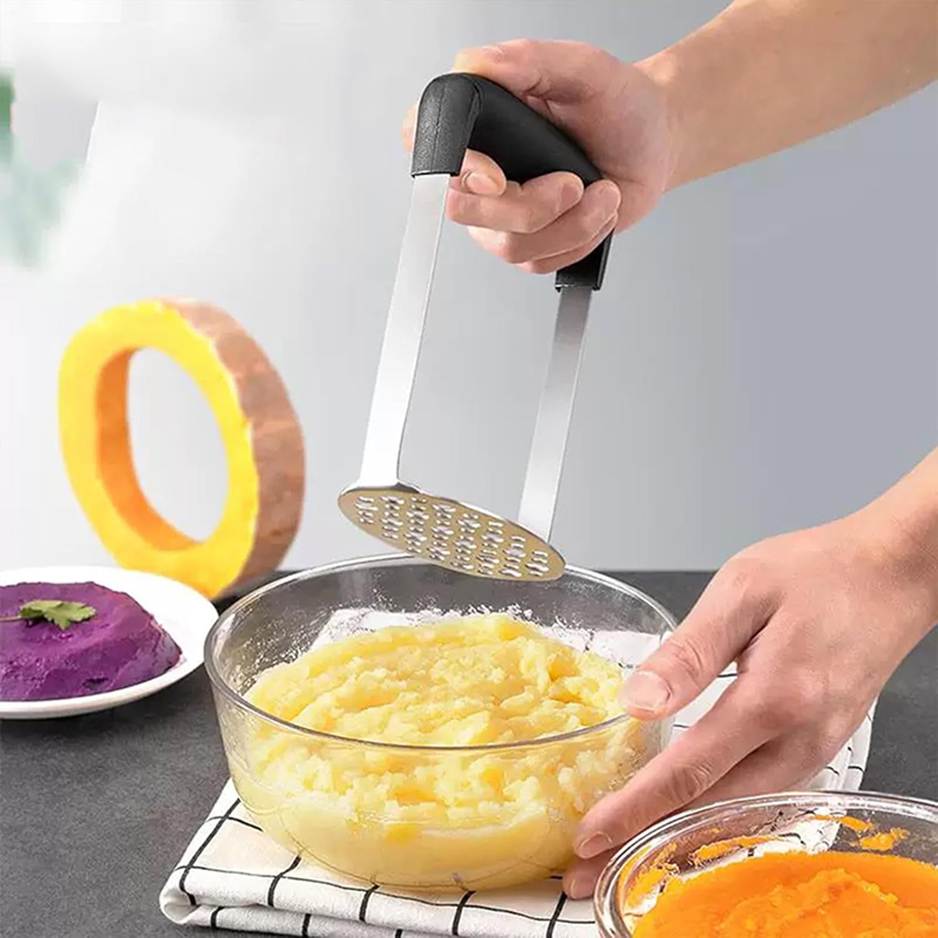 stainless steel potato masher non slip handle heavy duty kitchen tool