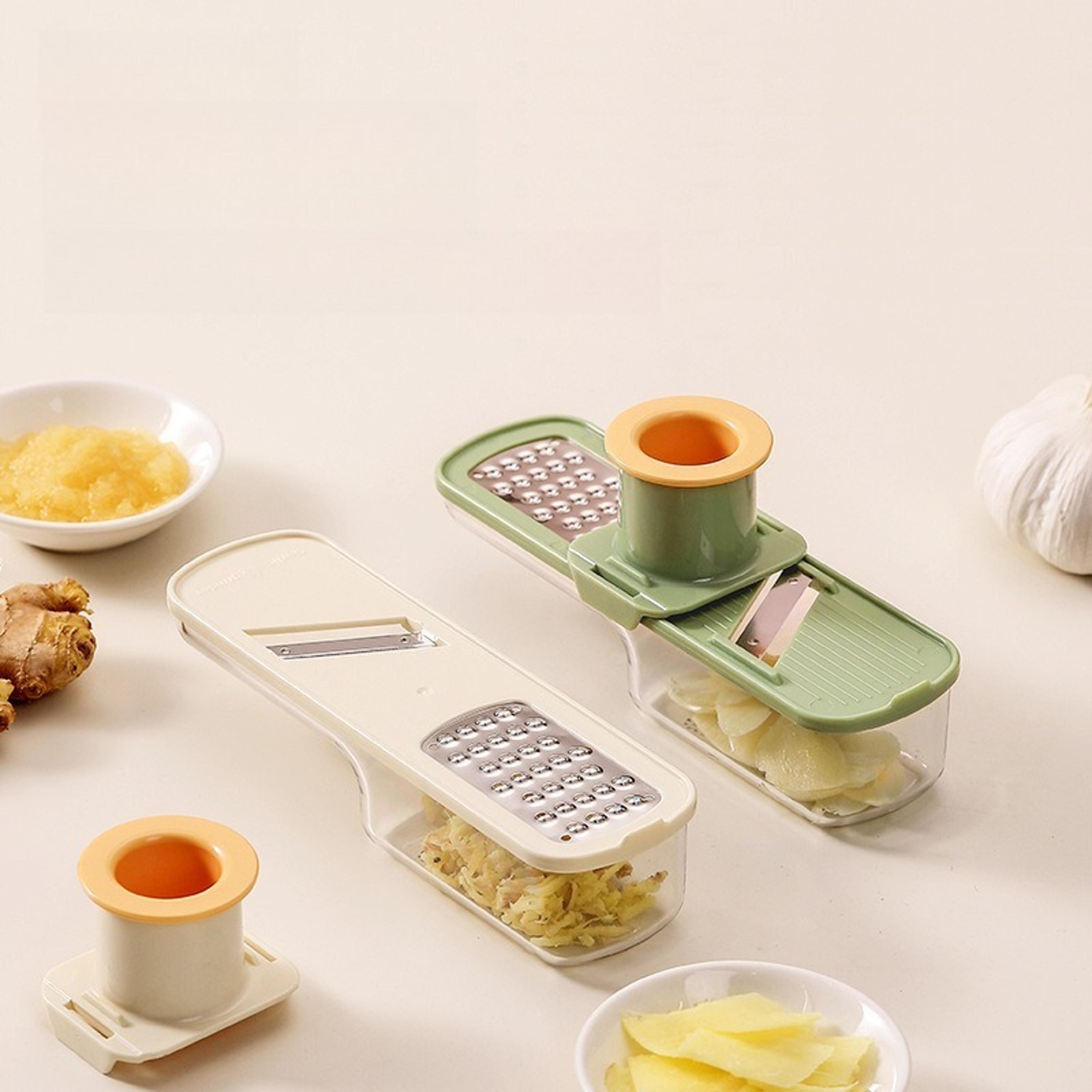 manual vegetable cutter & garlic grinder with ginger grater stainless steel kitchen prep tool