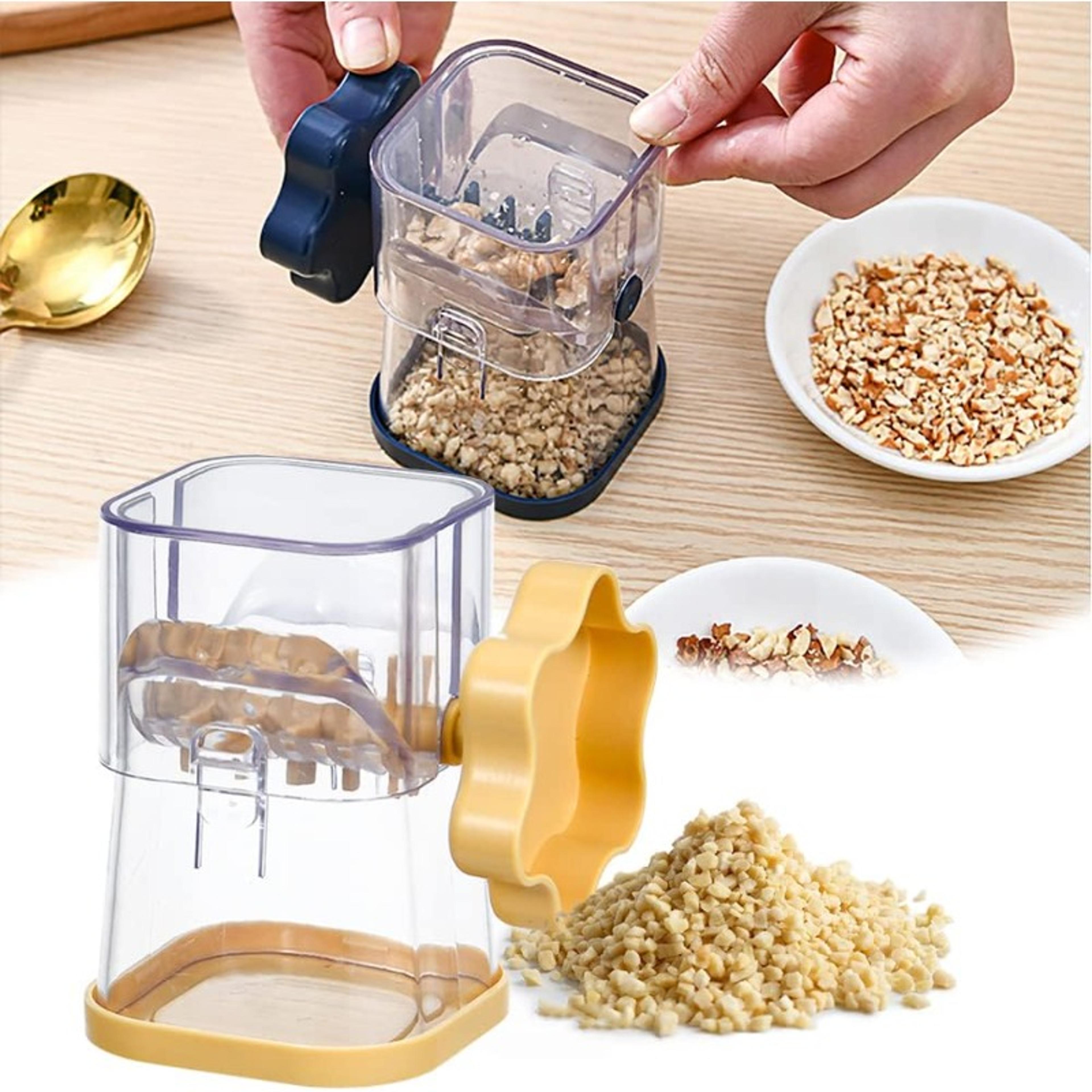 nut grinder & portable nut chopper efficient hand crank nut crusher for almonds, walnuts & more