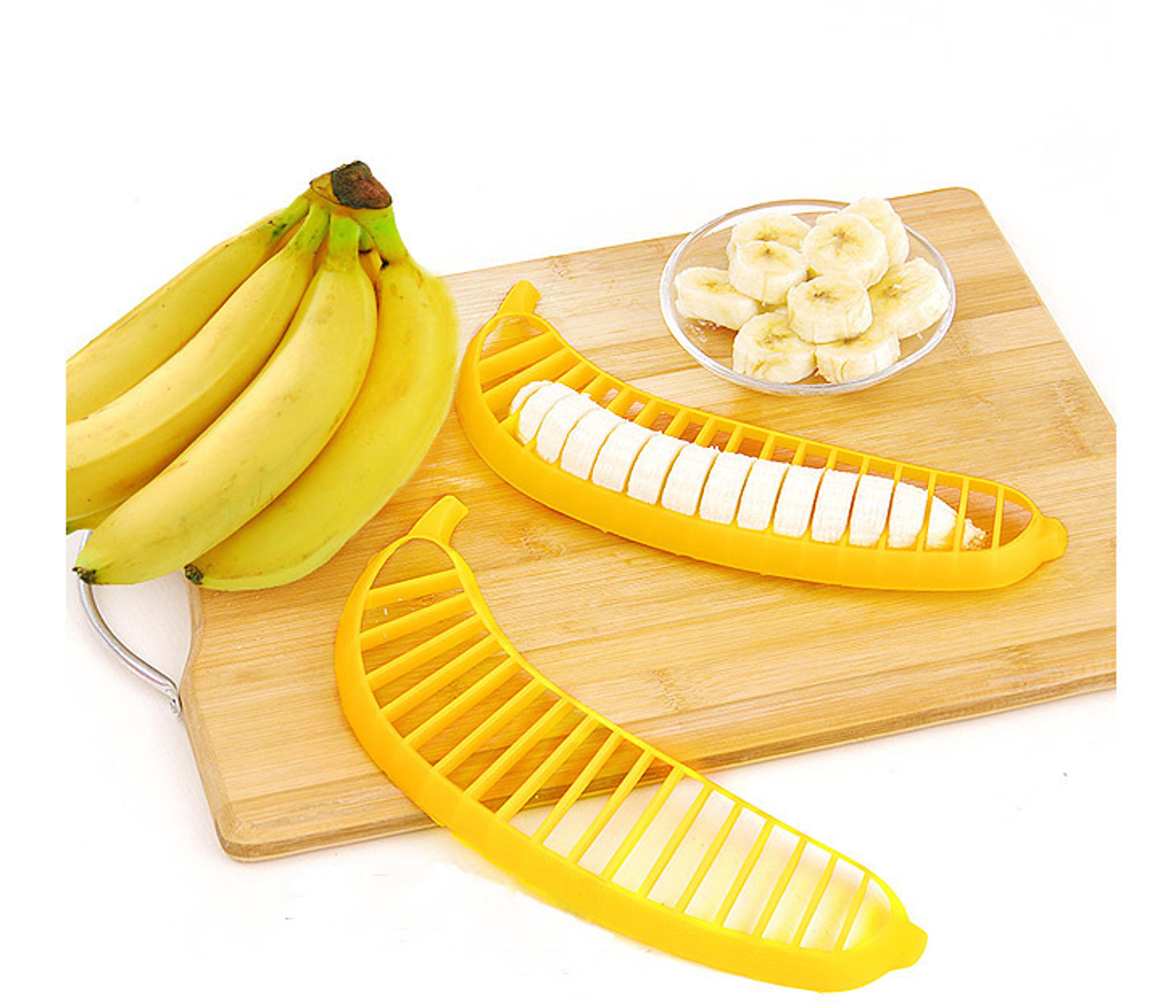 banana slicer & cutter quick, uniform fruit slicer for salads and snacks