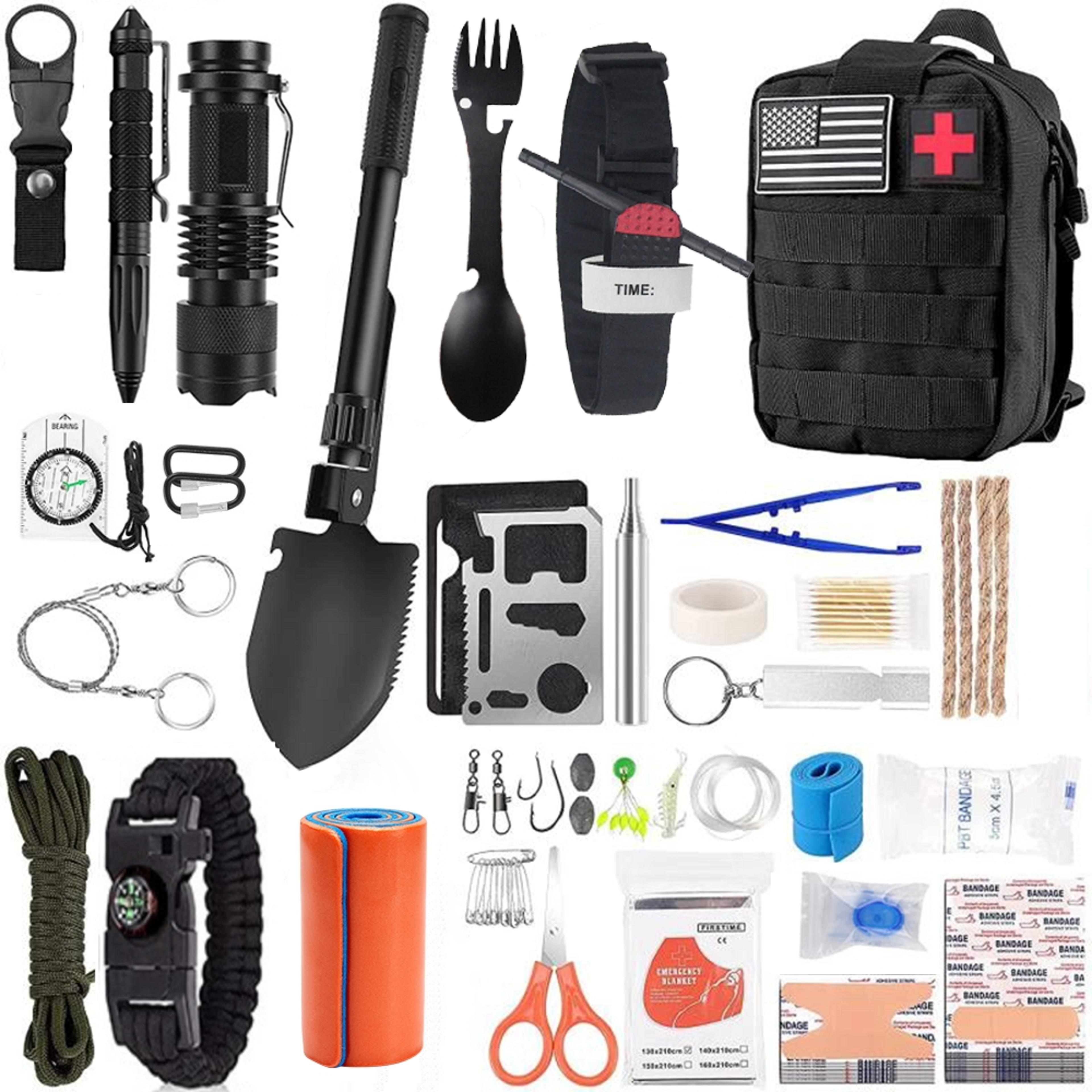 rugged molle first aid kit complete trauma emergency & outdoor survival gear