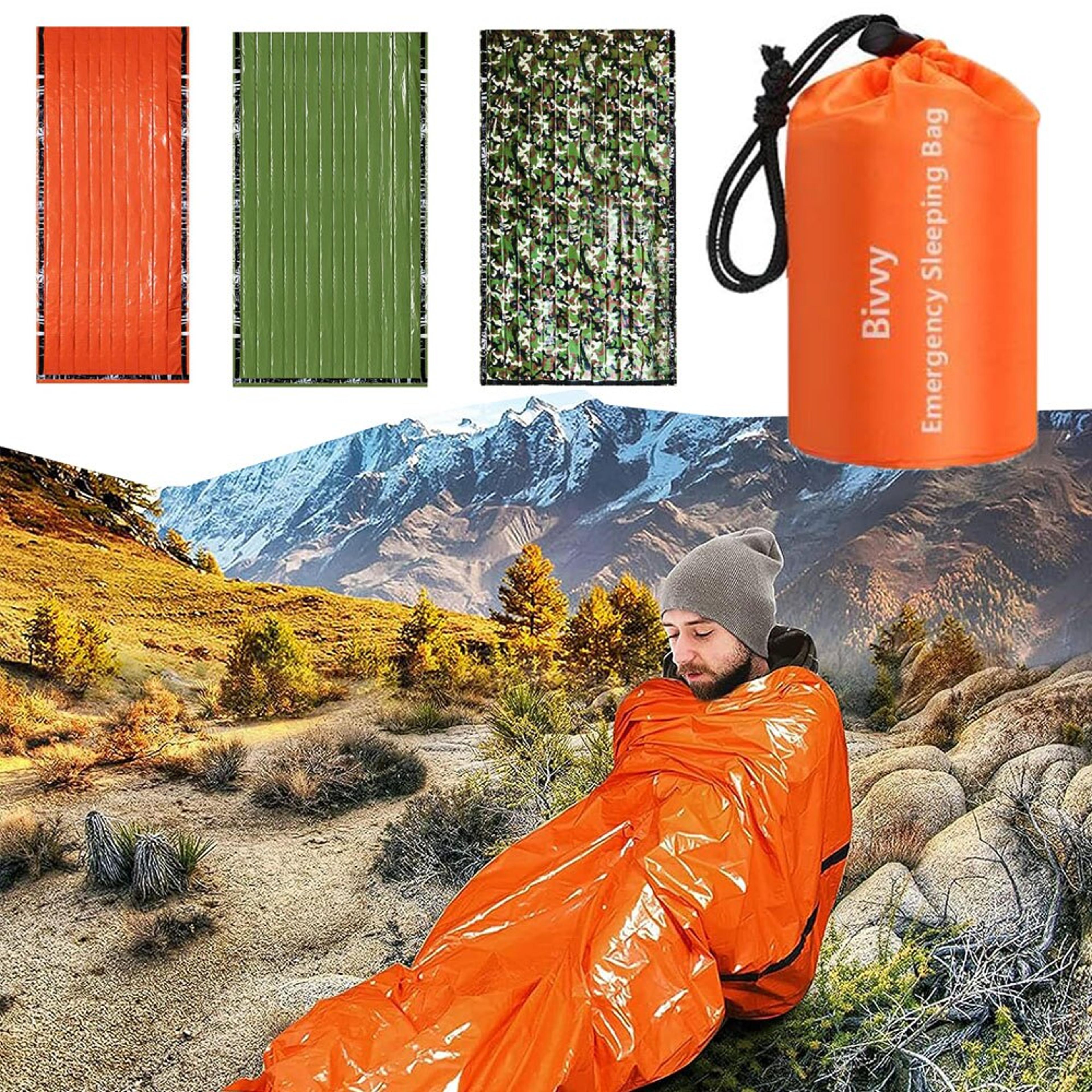 all weather mylar emergency sleeping bag waterproof survival & lightweight camping gear