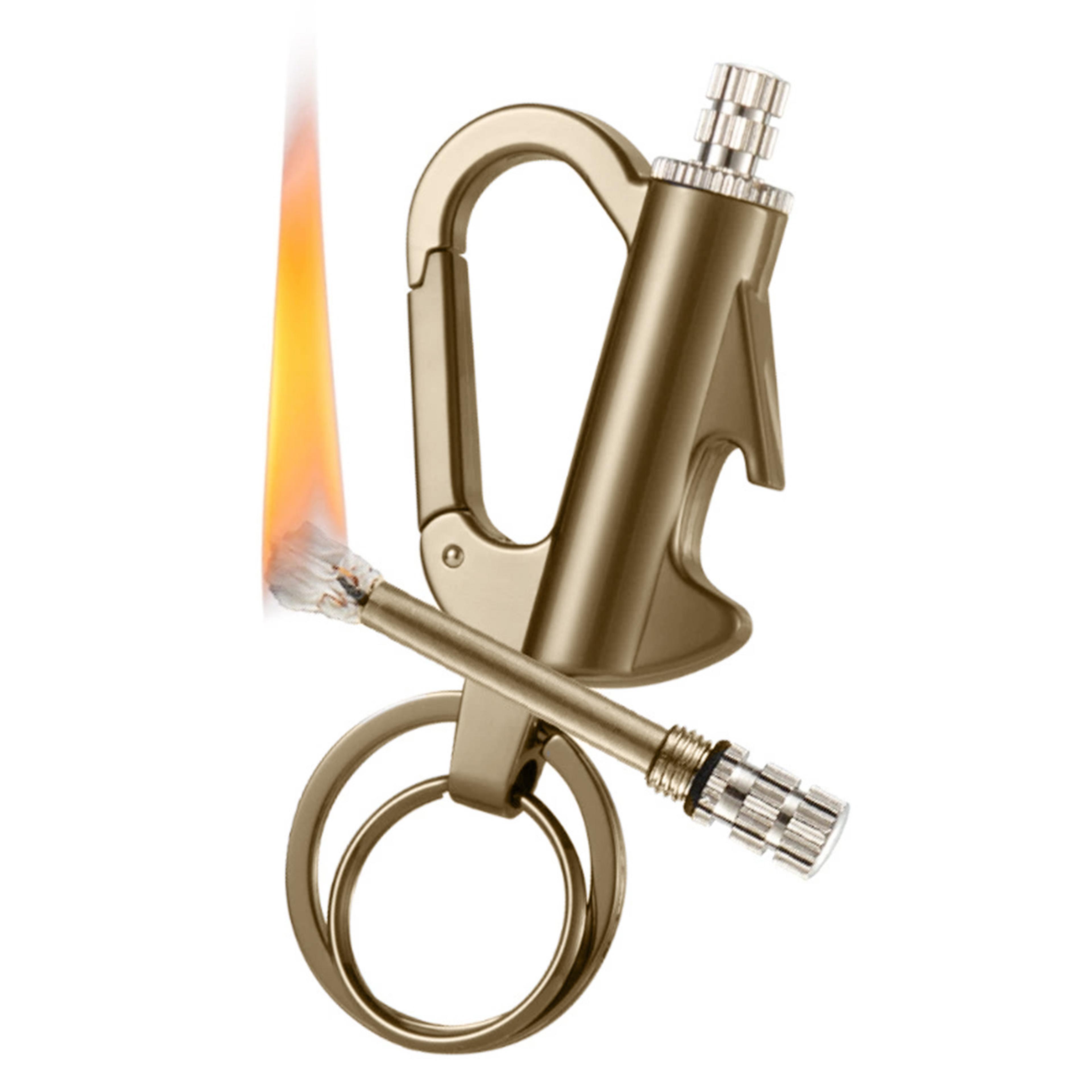 all weather outdoor survival permanent match lighter waterproof flint fire starter keychain