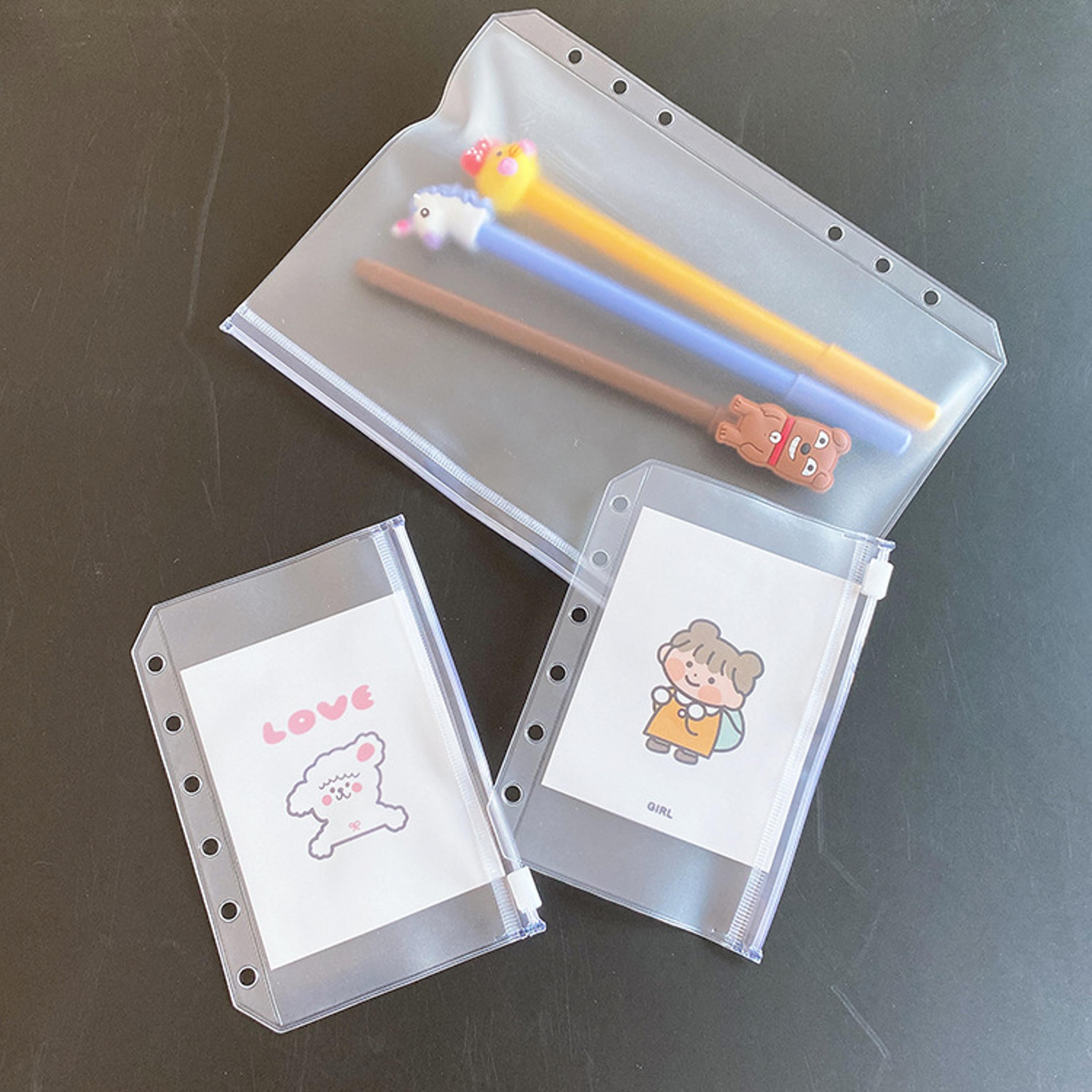 clear zipper folders & binder pockets waterproof pvc document pouch for notebook organization