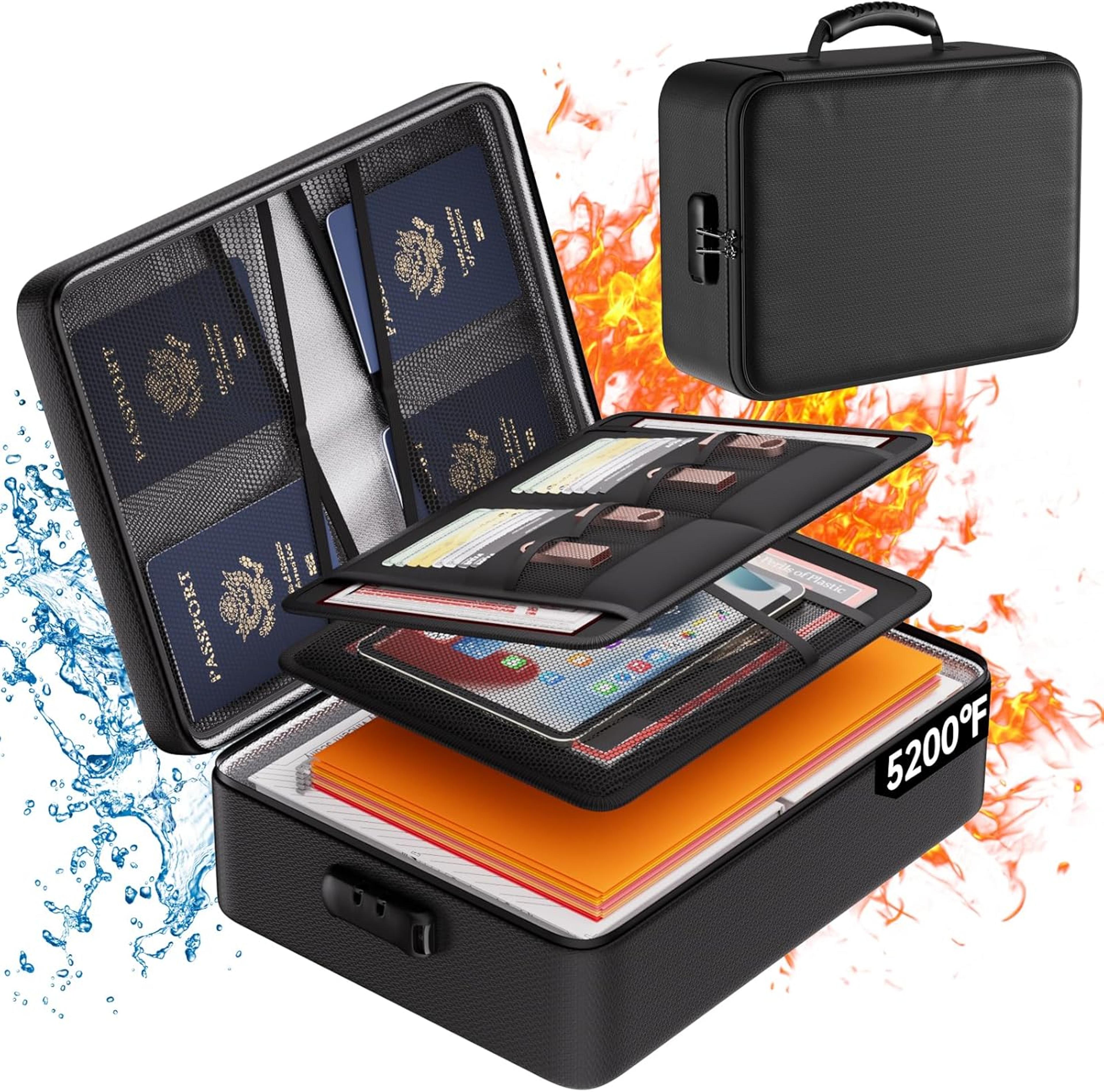 premium document box with lock layer waterproof storage case, portable & secure