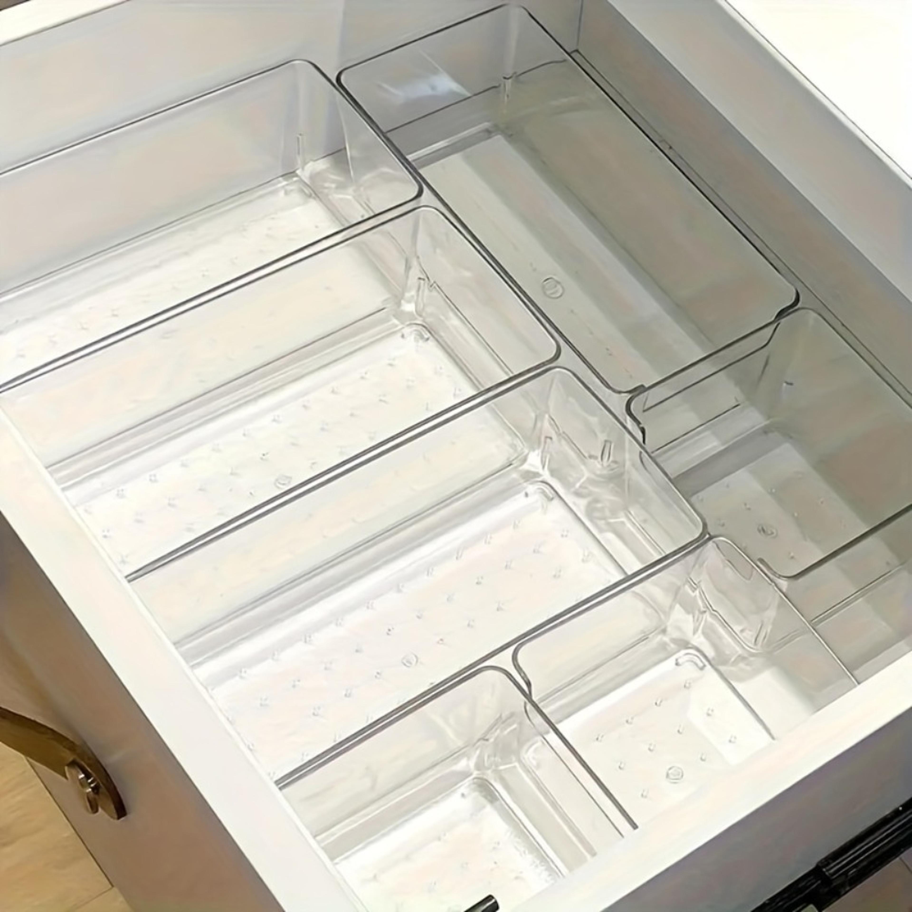 clear stackable makeup organizer set drawer dividers for cosmetics desk storage
