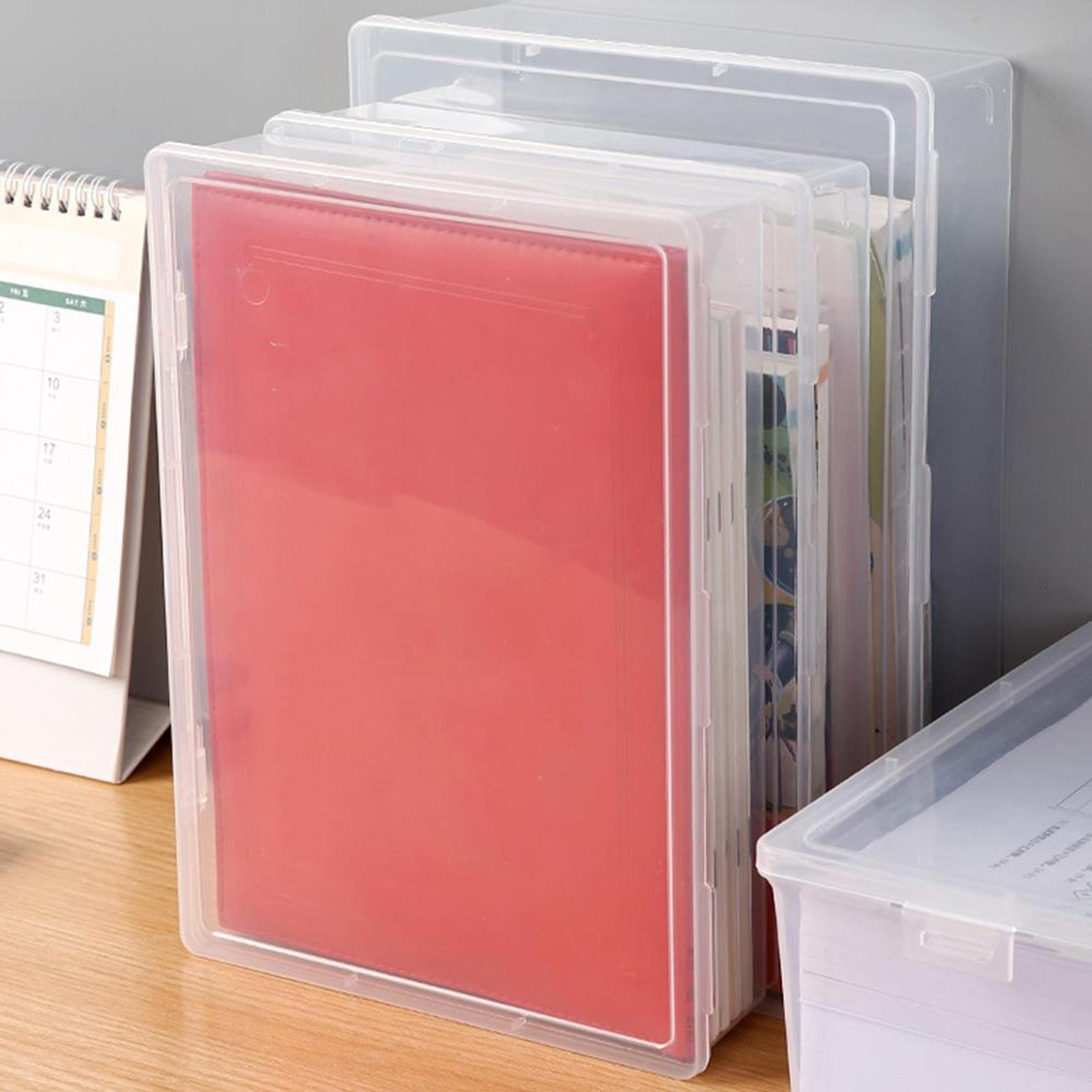 clear file organizer document storage box desktop organizer case