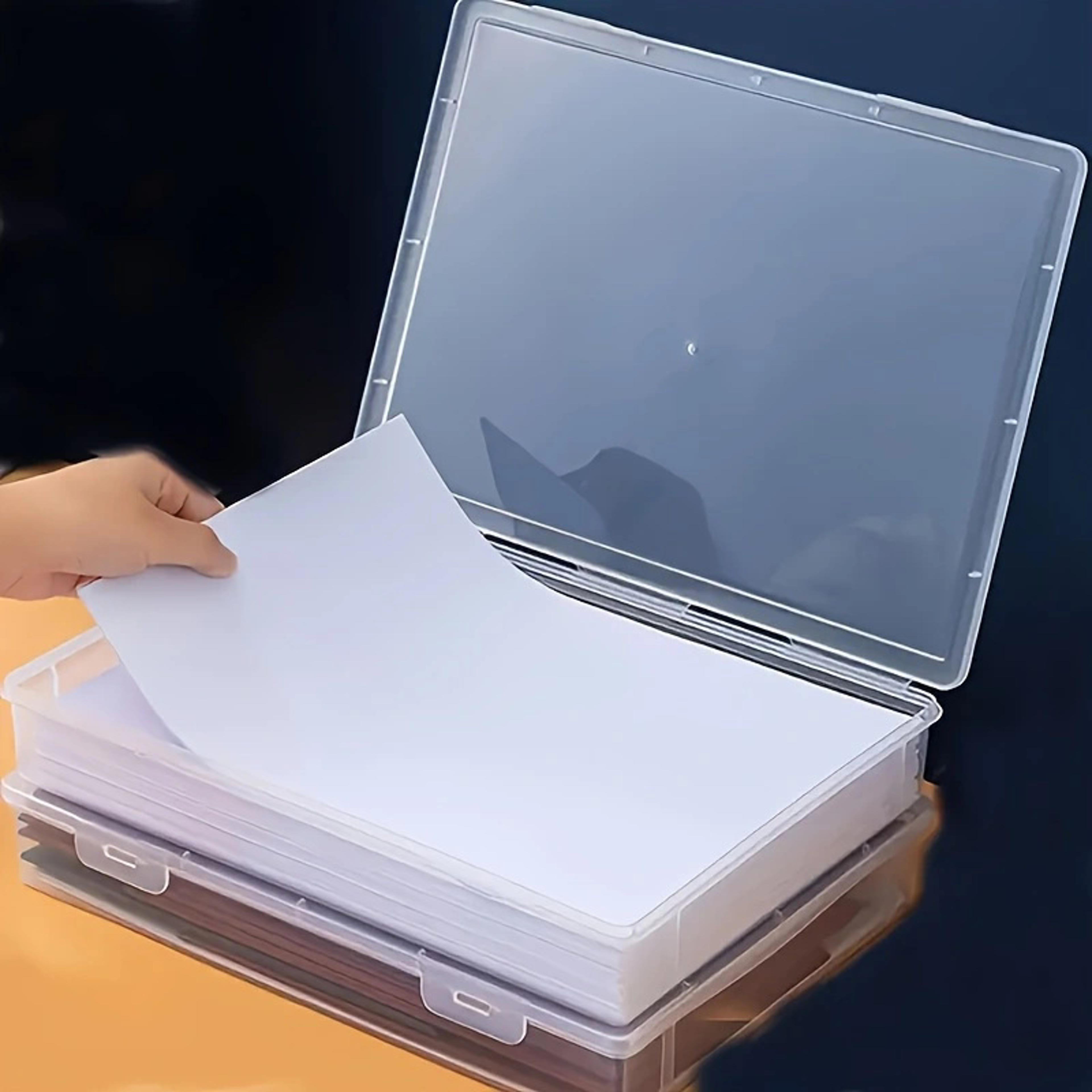 clear stackable plastic storage box with flip lid dustproof desktop organizer for office & home
