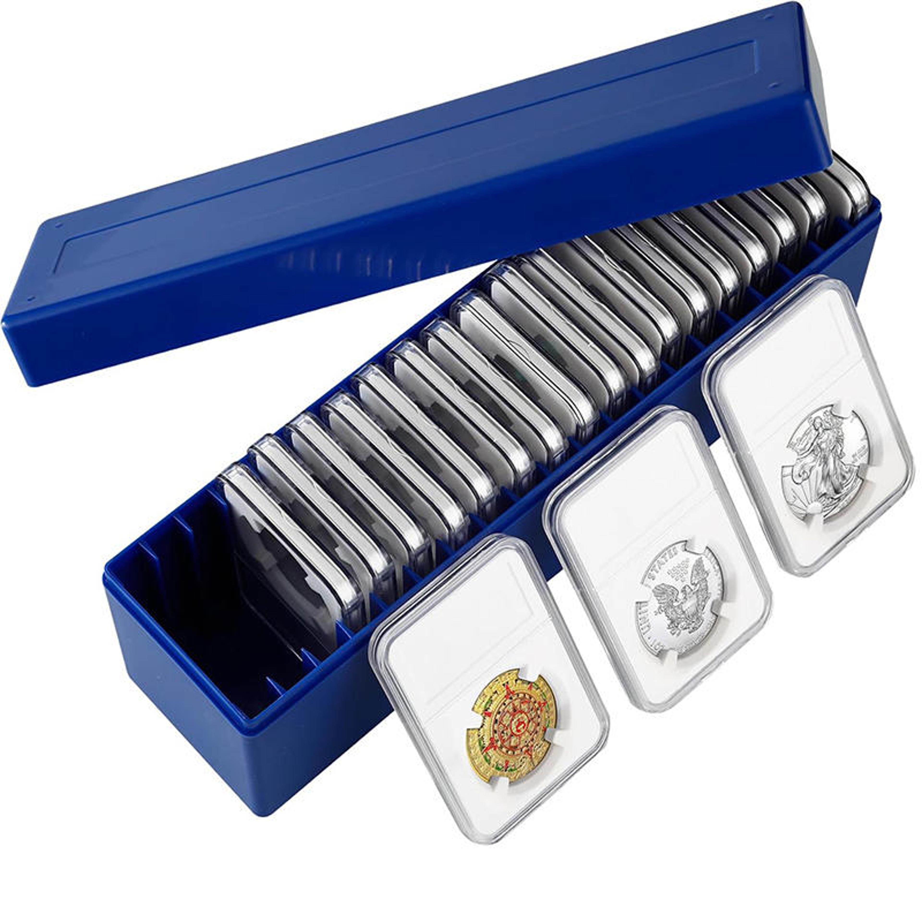 coin slab holder storage box durable coin collection organizer case for secure slab storage