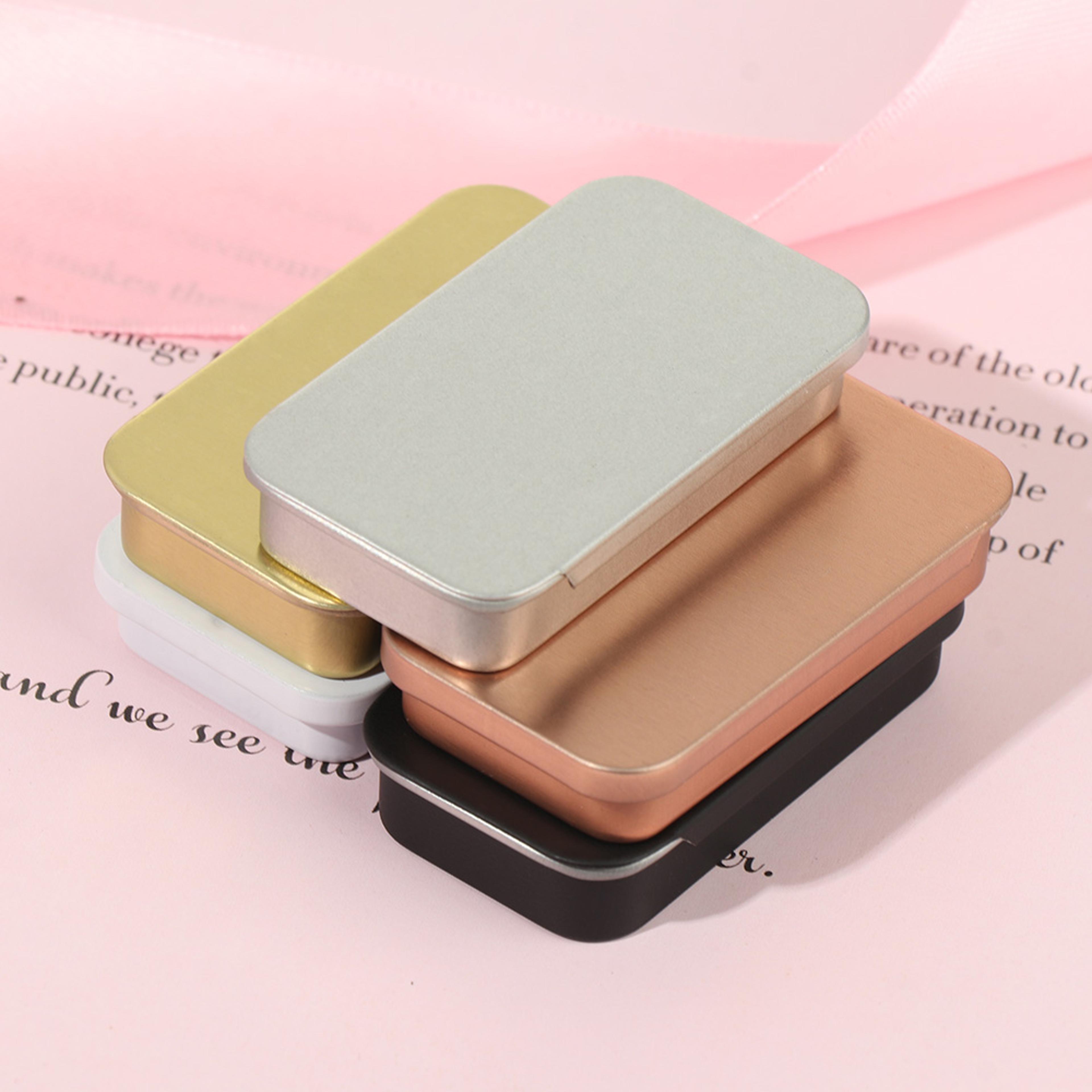 premium mini rectangular hinged tin box small metal storage container