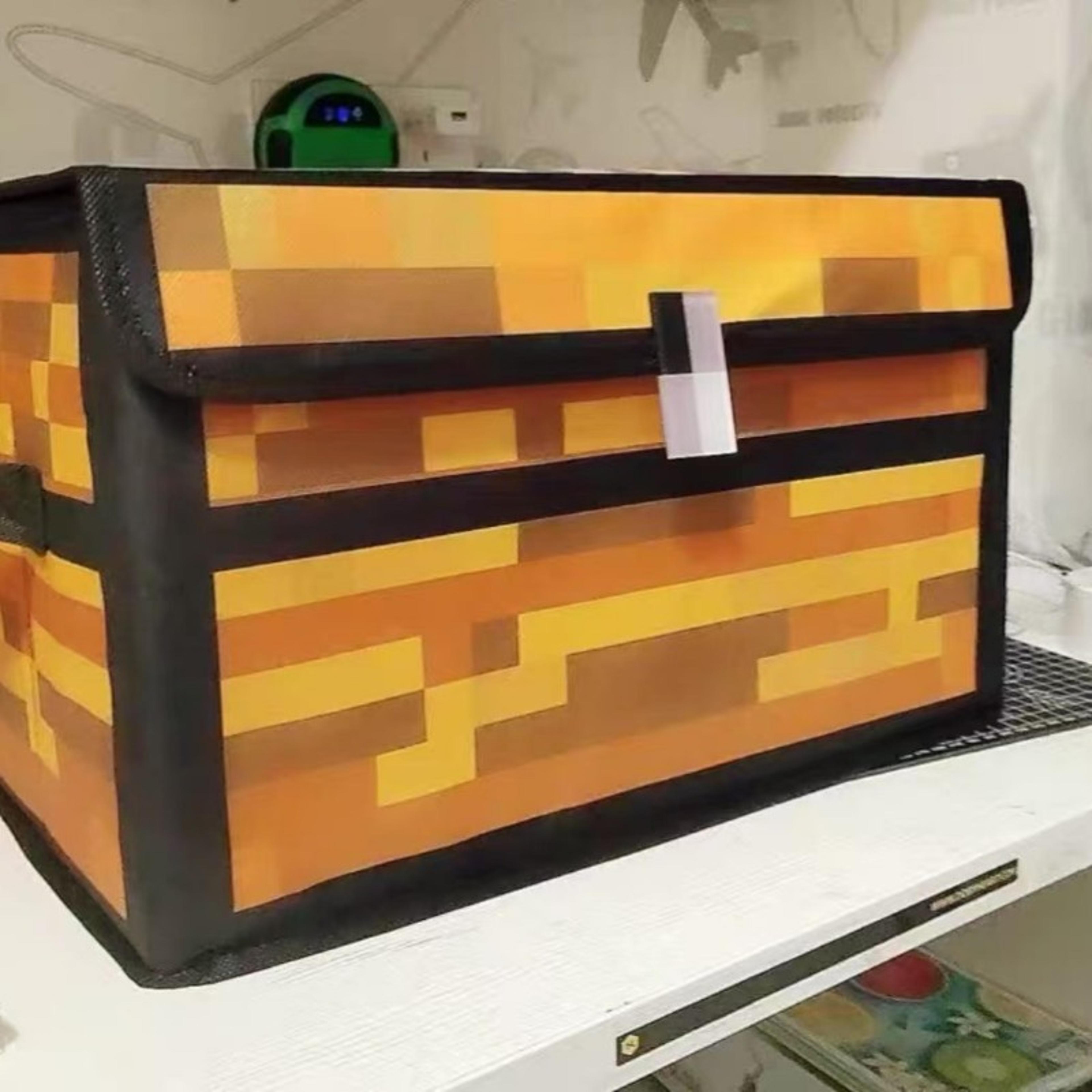 large pixel style storage chest with handles foldable clothes & blanket organizer