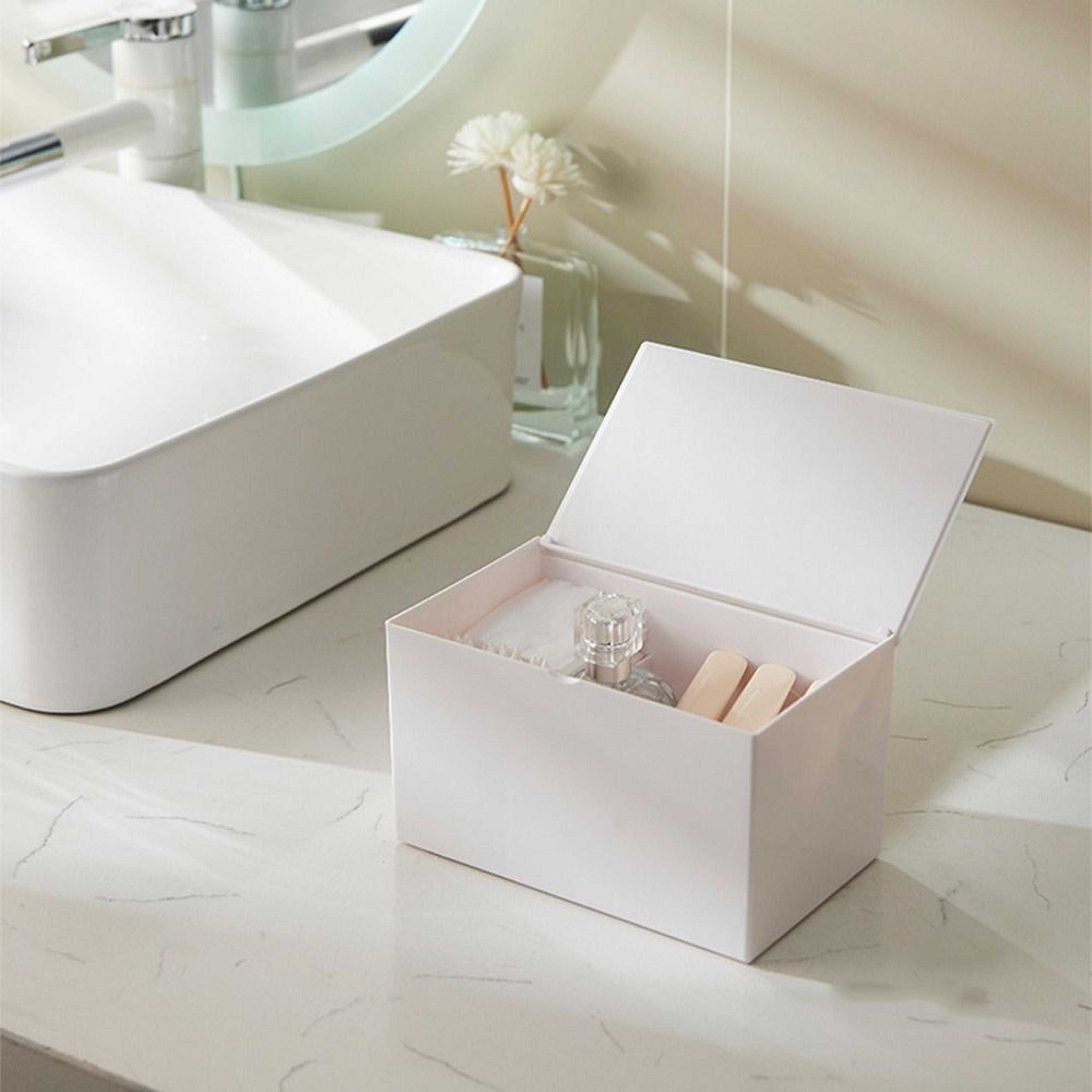 space saving flip cotton swab & toothpick organizer box