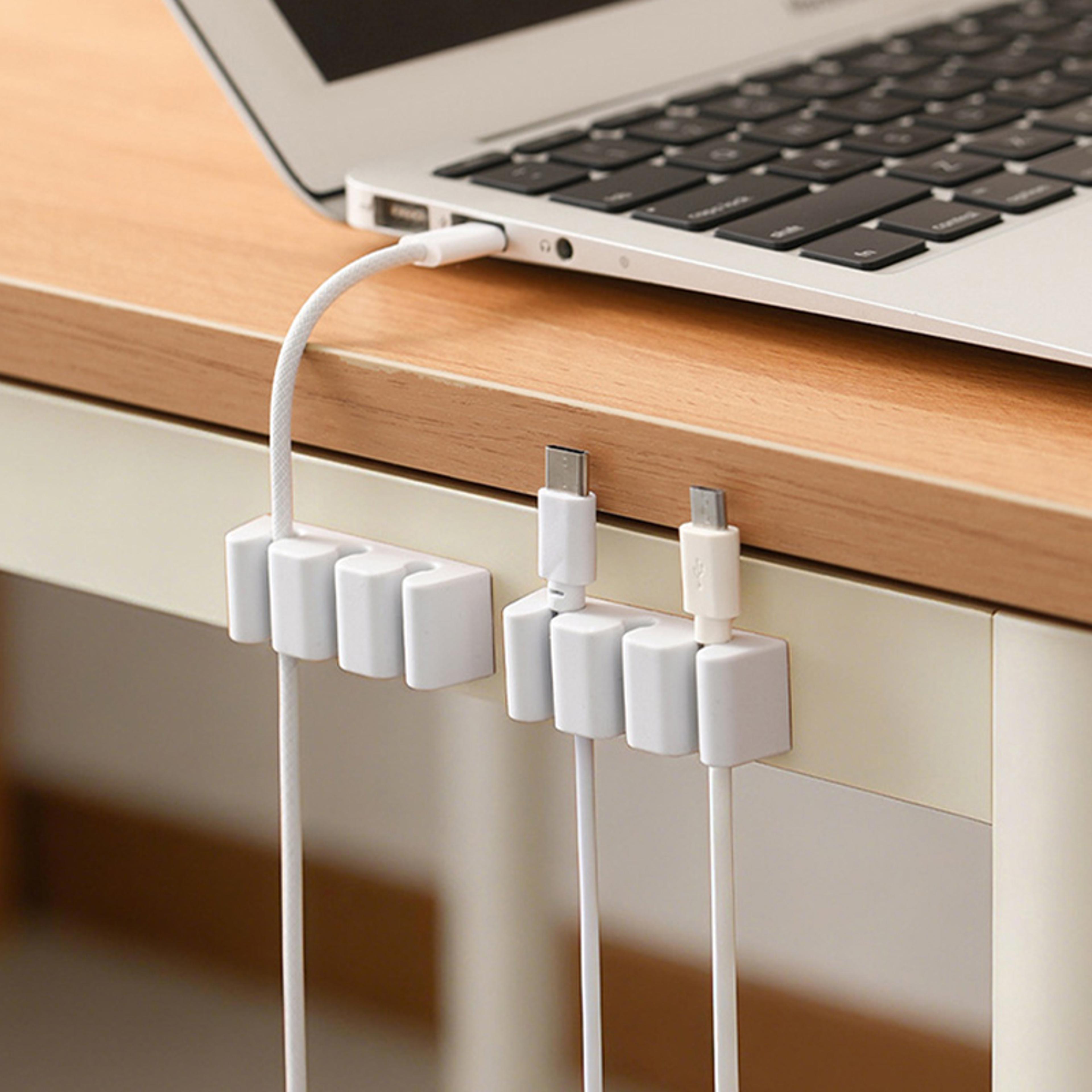 silicone desktop cable organizer & usb line winder for home & office