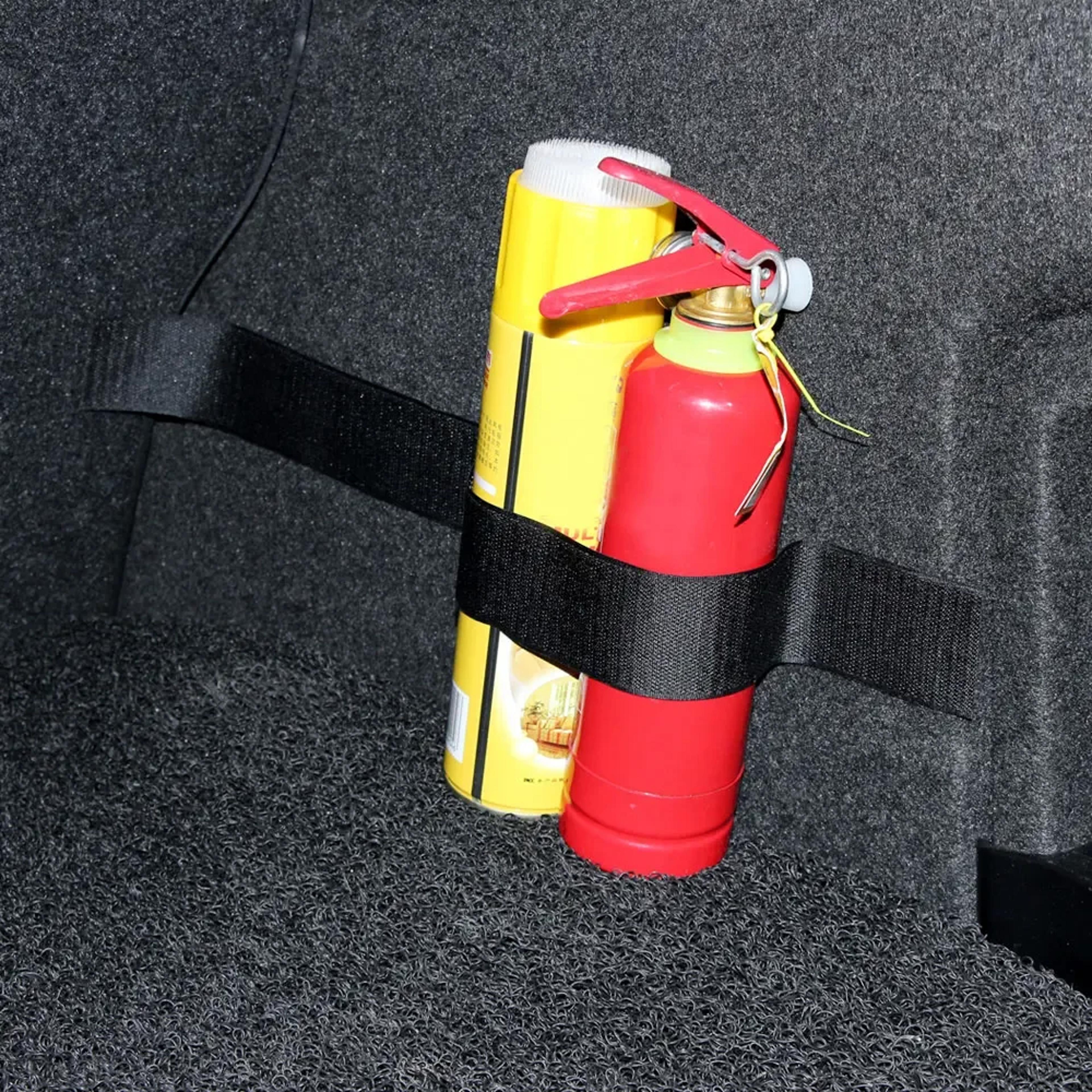 heavy duty car trunk organizer & fire extinguisher fixing belt