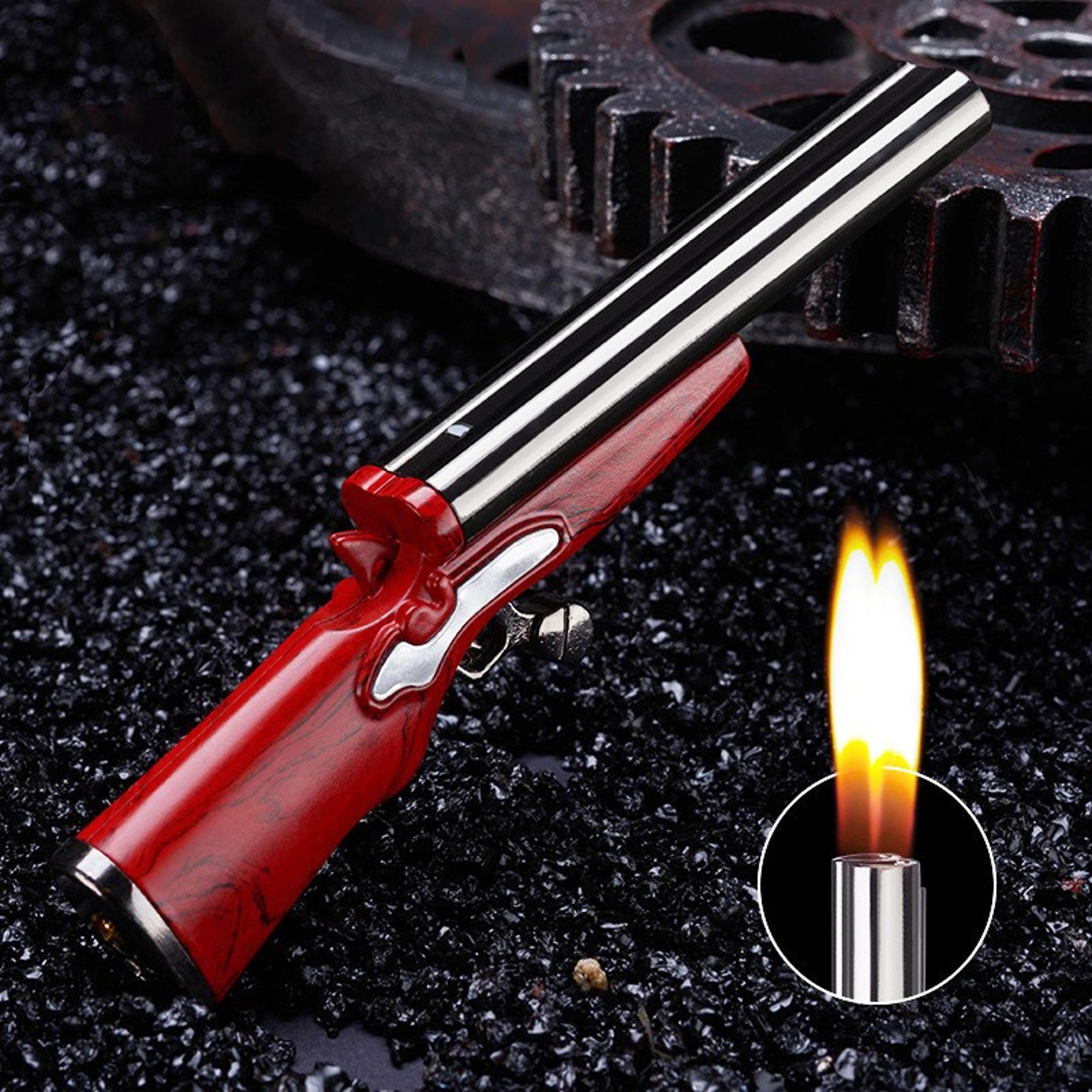 mini gun dual flame butane lighter sleek smoking accessory for men