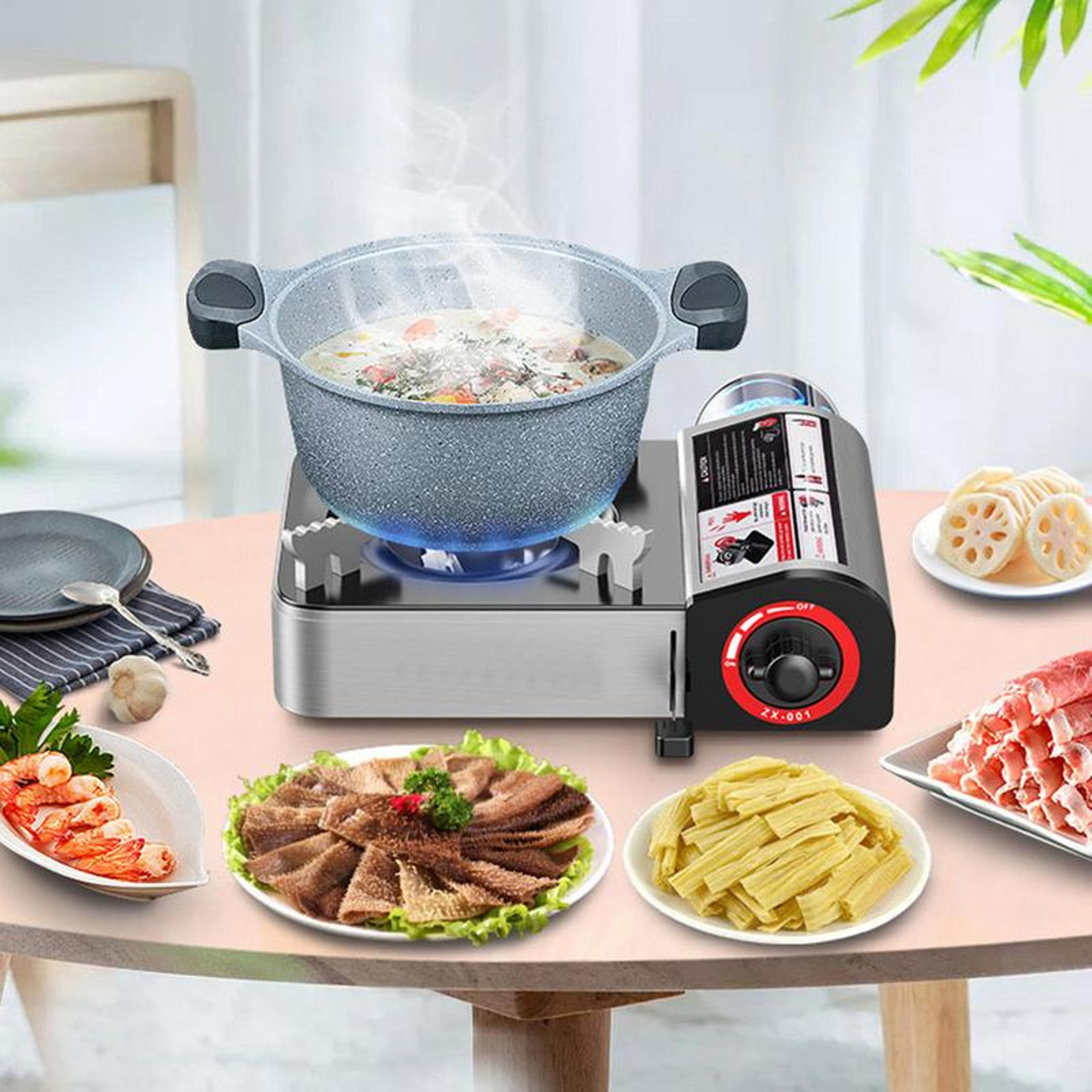 portable mini camping stove with electronic ignition windproof outdoor burner