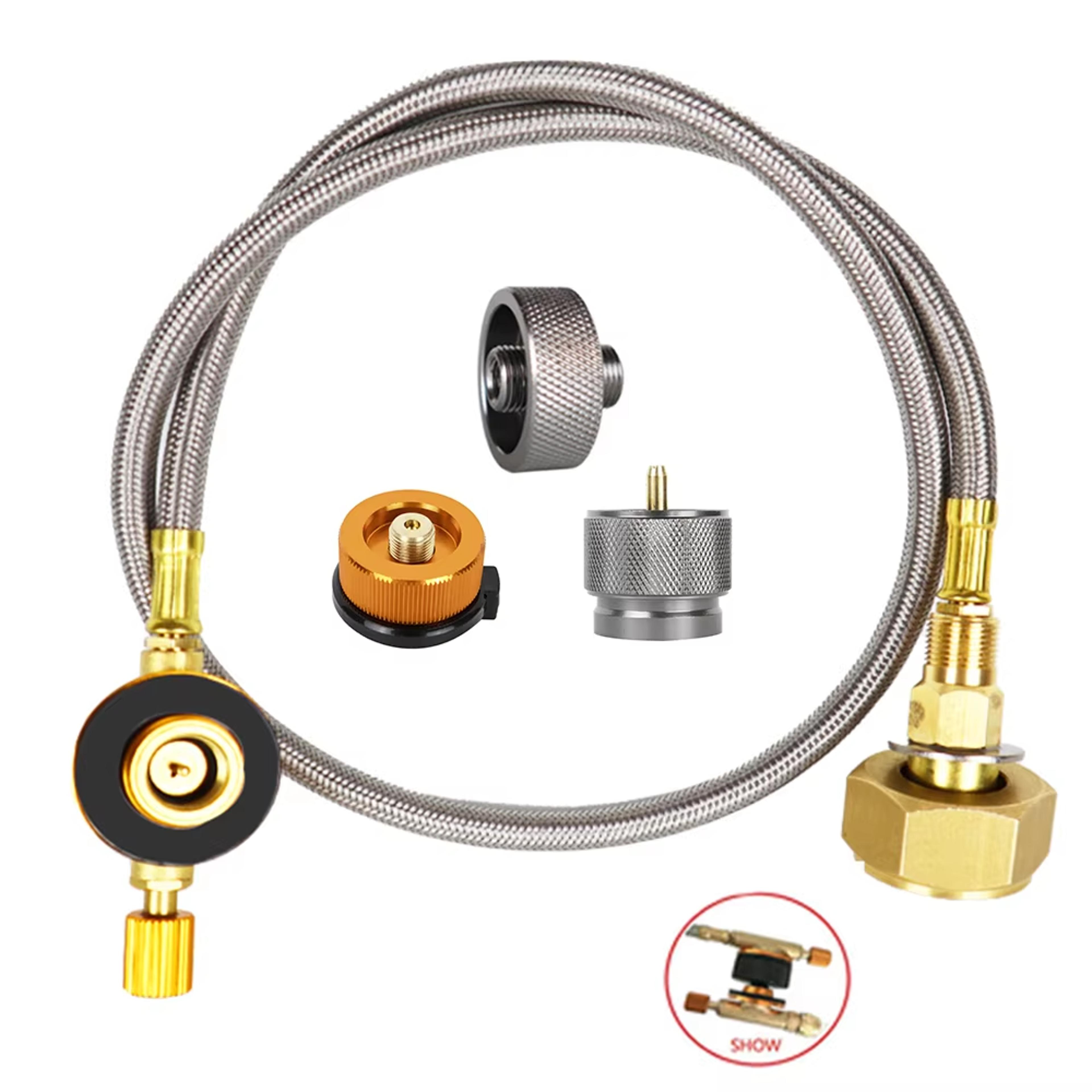 universal camping stove adapter portable gas cartridge converter connector