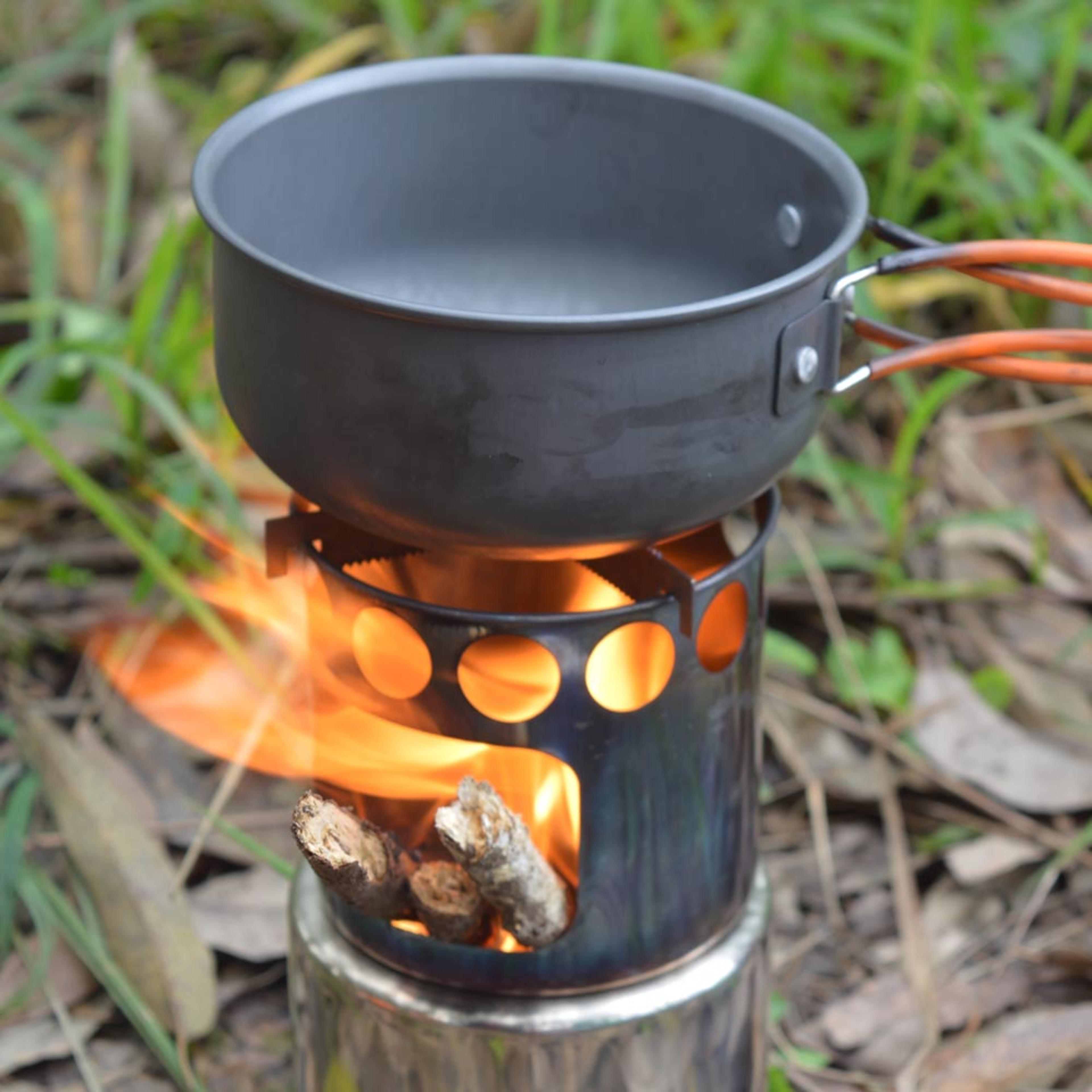 camping wood burning stove stainless steel backpacking stove for outdoor cooking