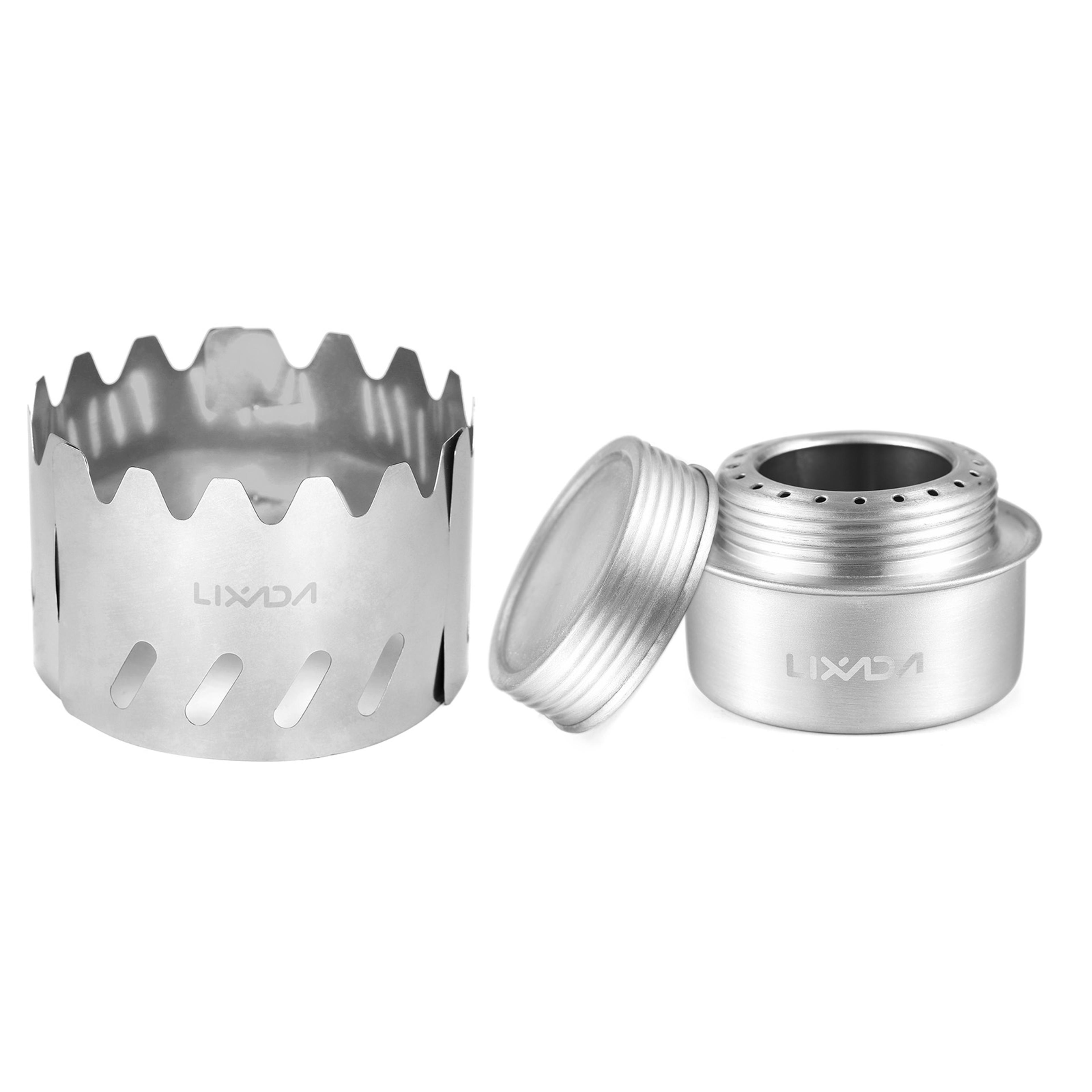 portable alcohol camping stove with windshield lightweight backpacking cooking burner
