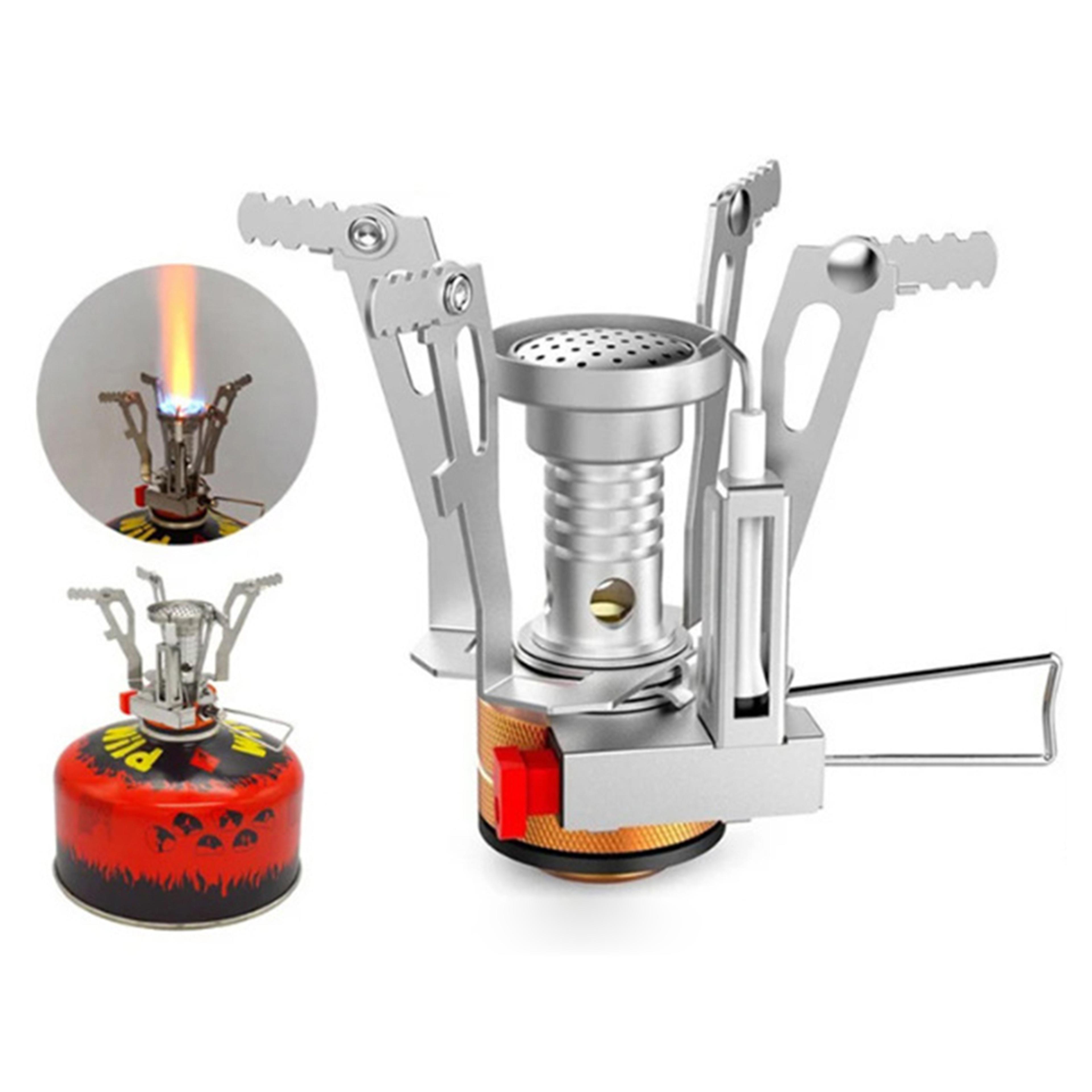 camping stove foldable gas burner with piezo ignition for outdoor cooking