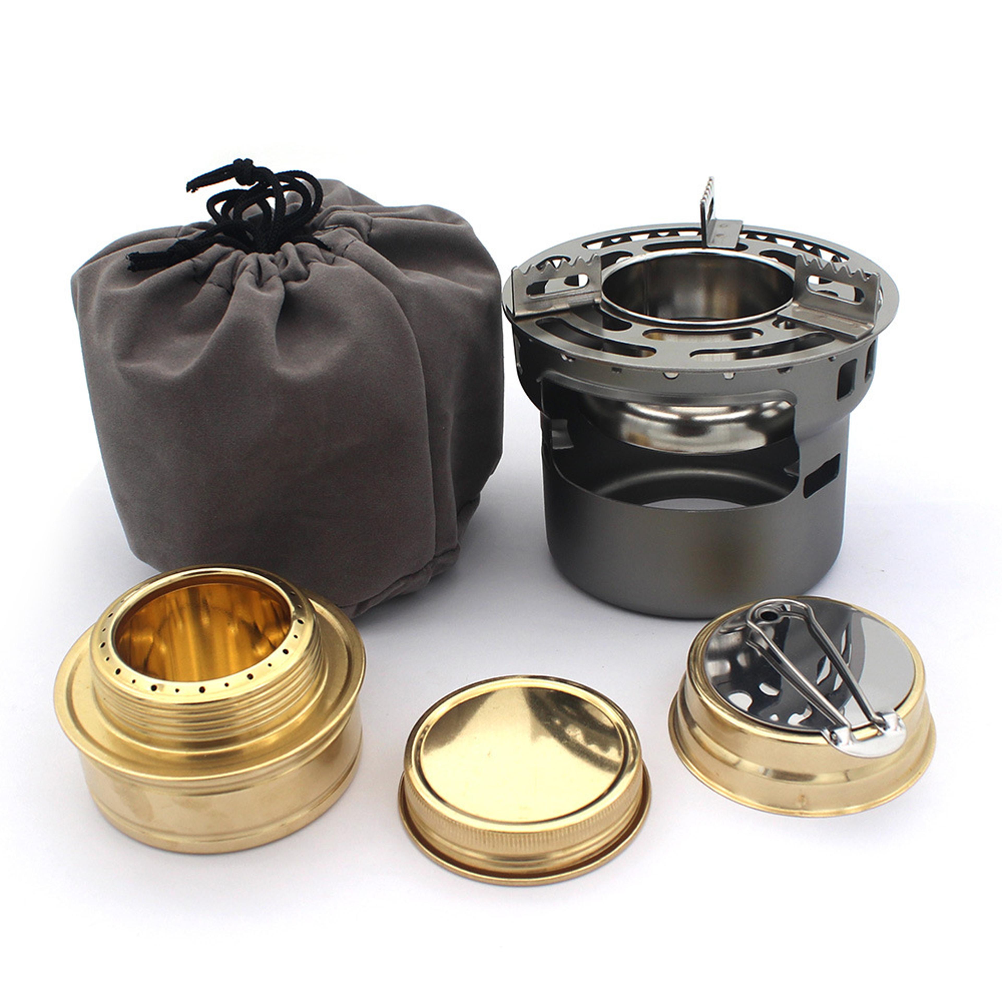 portable stove burner with windproof design for backpacking & hiking