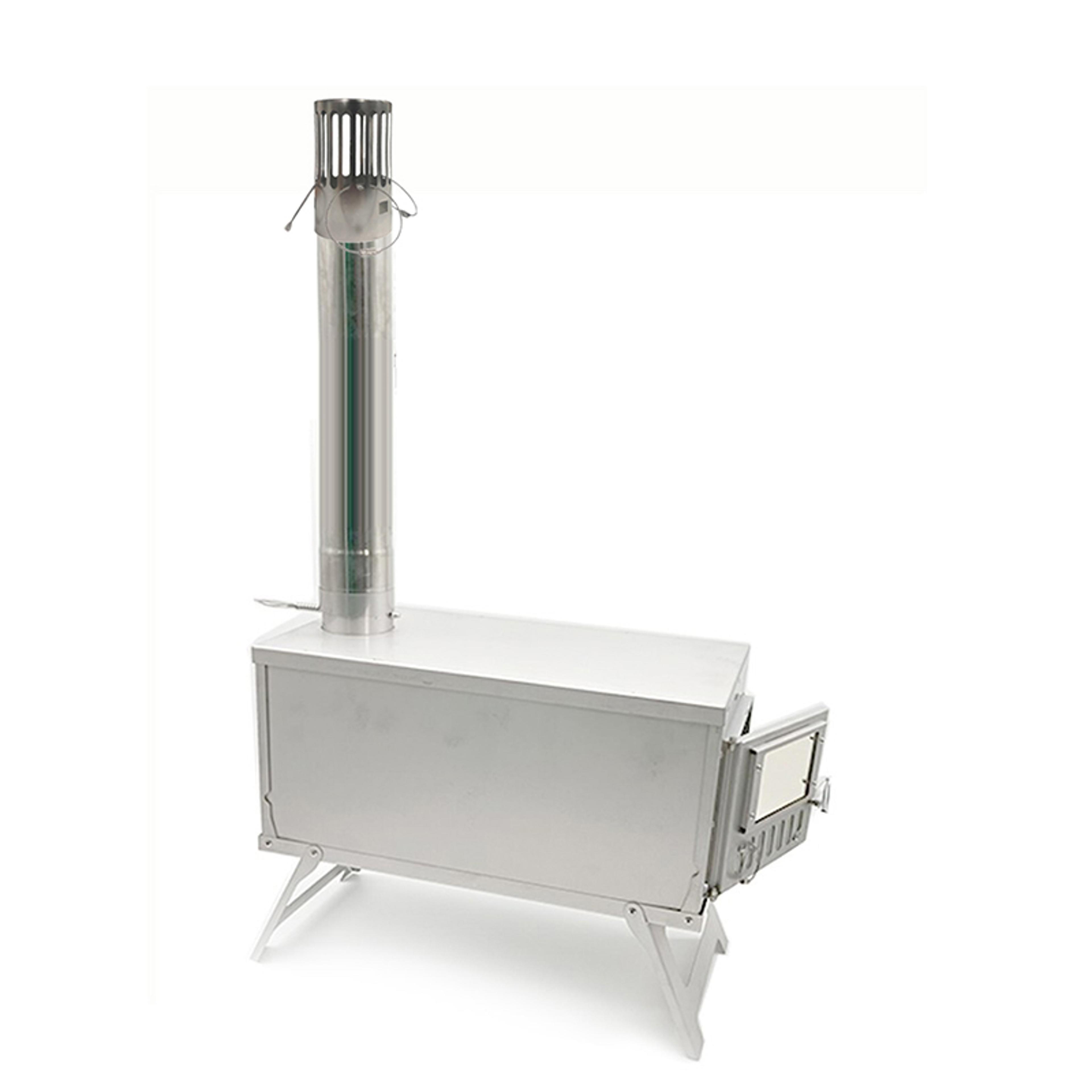 stainless steel tent stove pipe with spark arrestor cap for hot tent camping