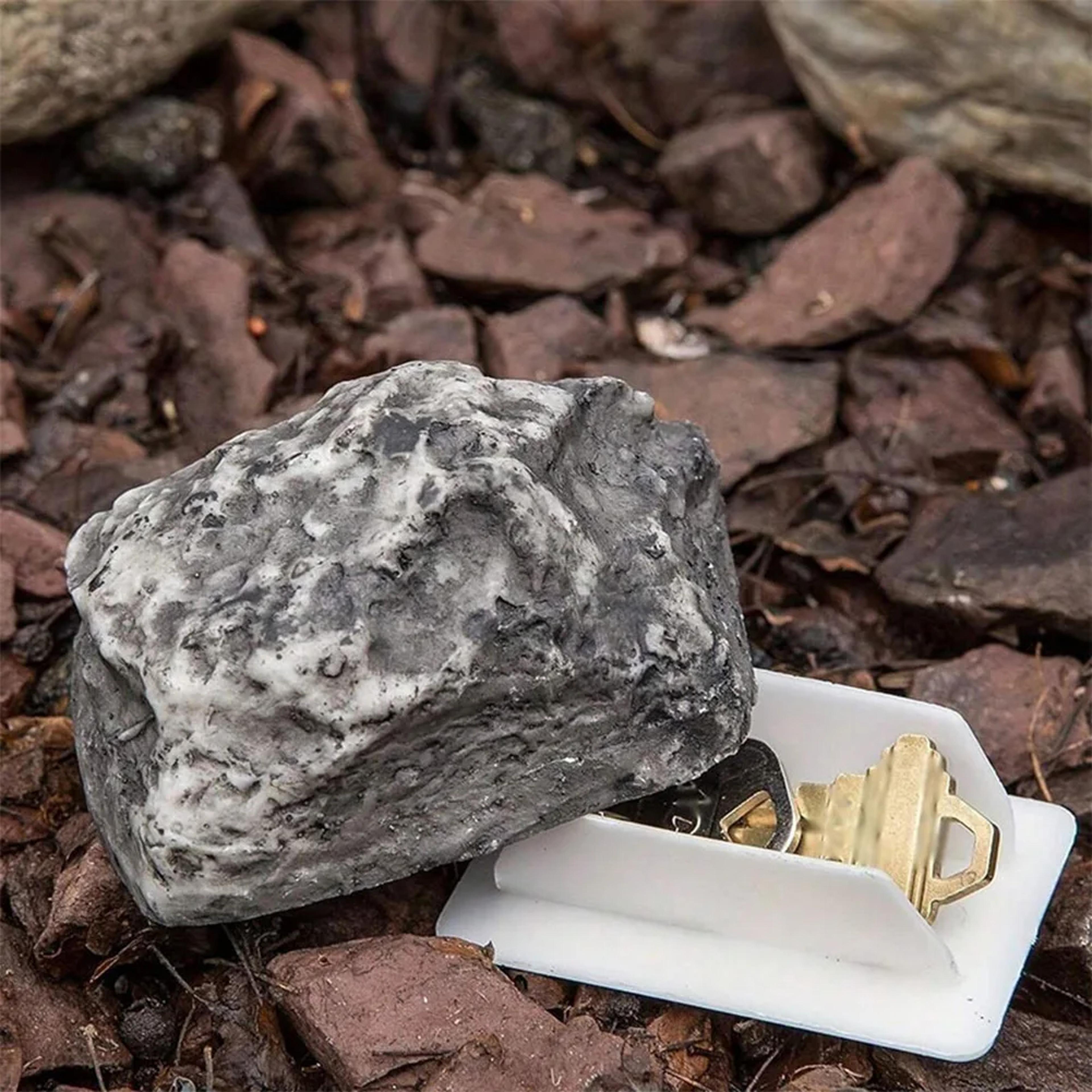 outdoor hidden rock key box secure fake stone key holder