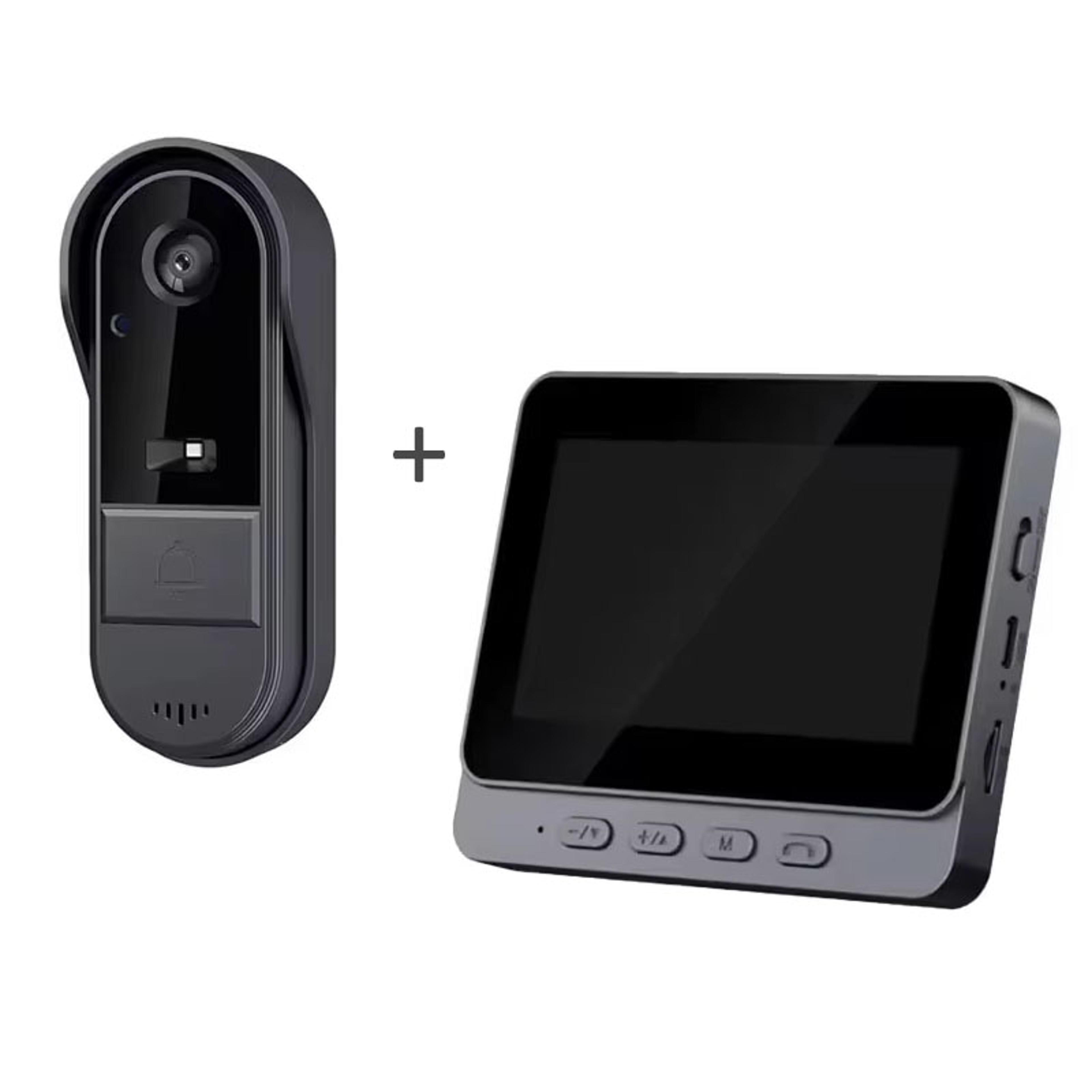 wireless video doorbell intercom with screen, hd night vision & waterproof camera