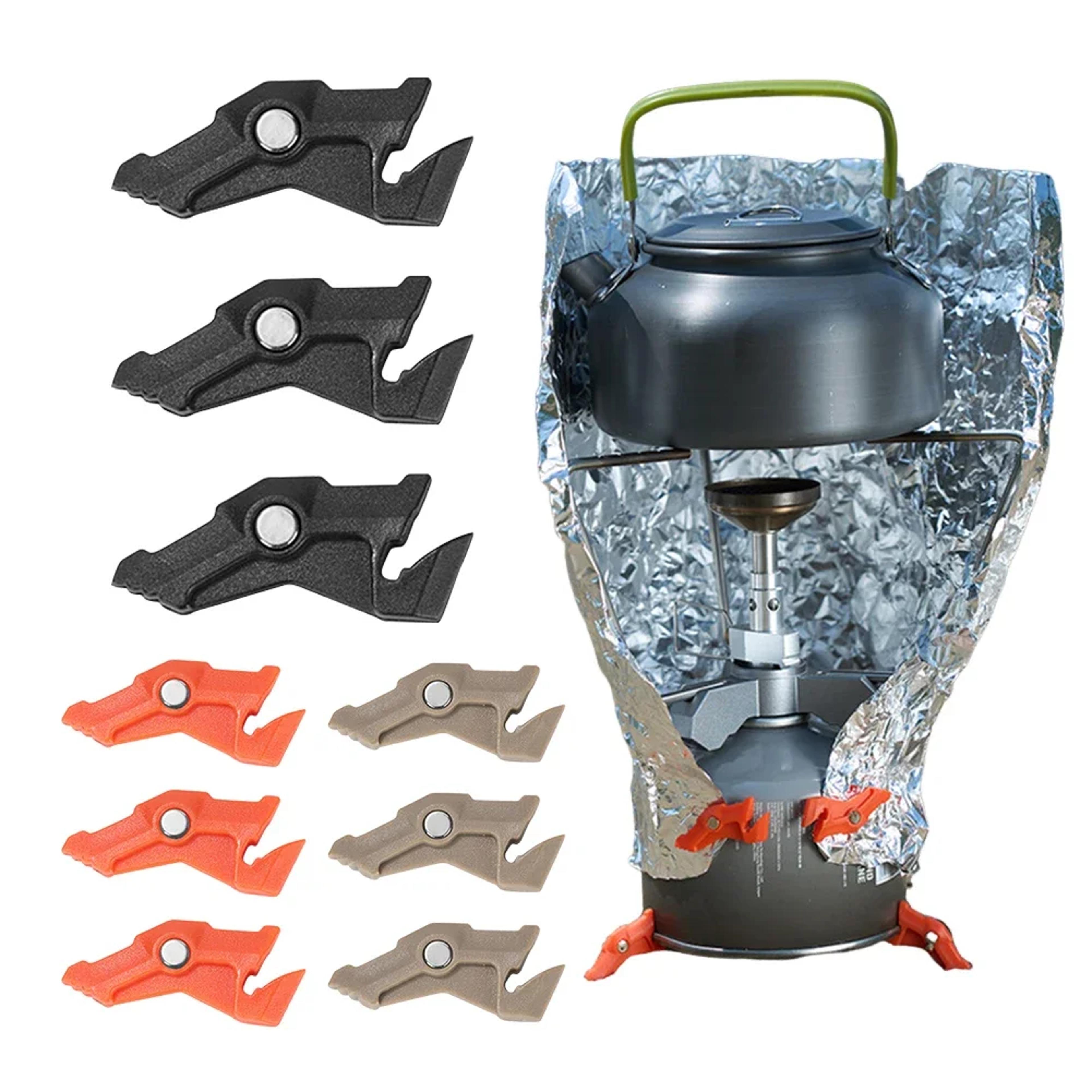 magnetic camping stove stand tripod gas canister stabilizer for outdoor cooking