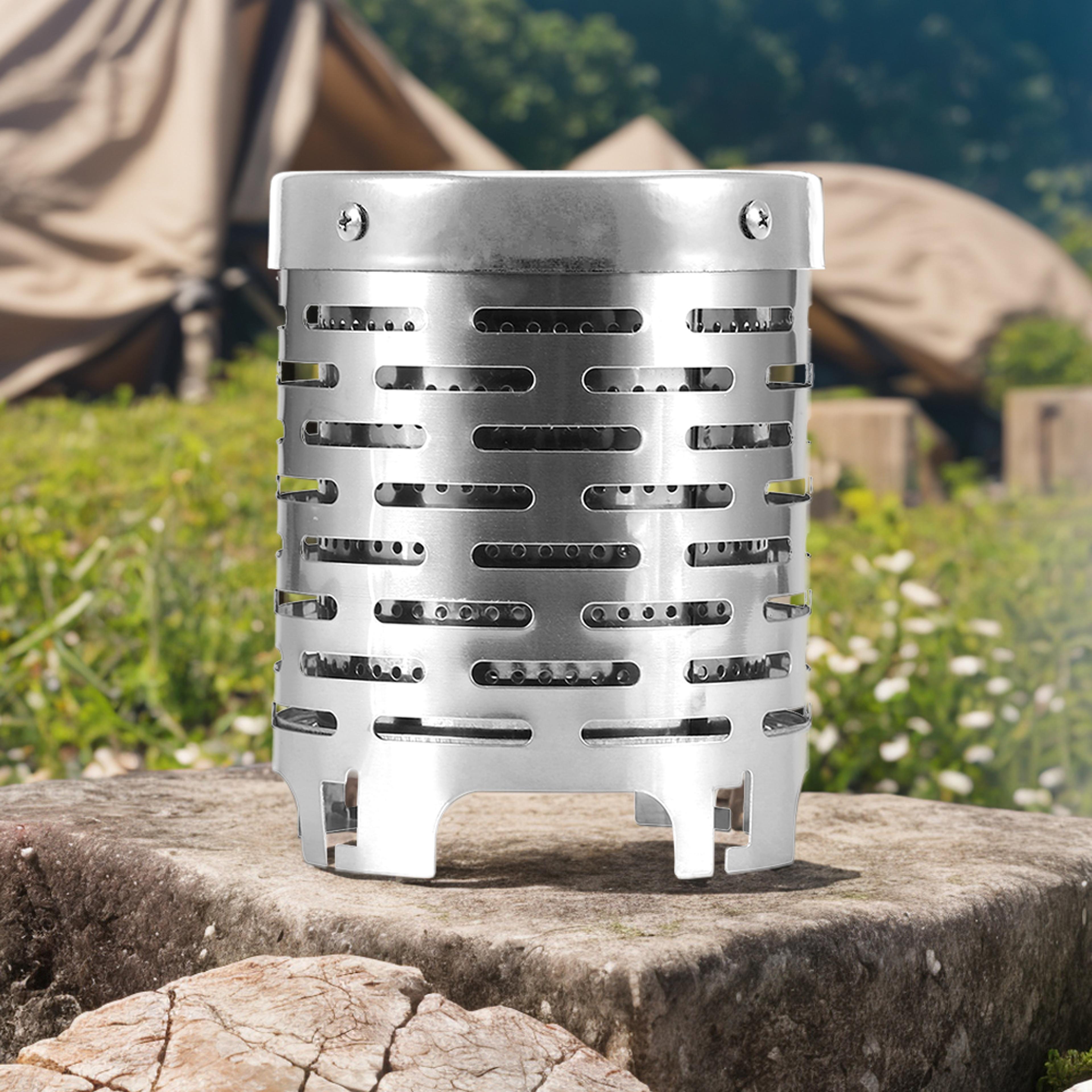 mini gas heater stove stainless steel camping warmer cover