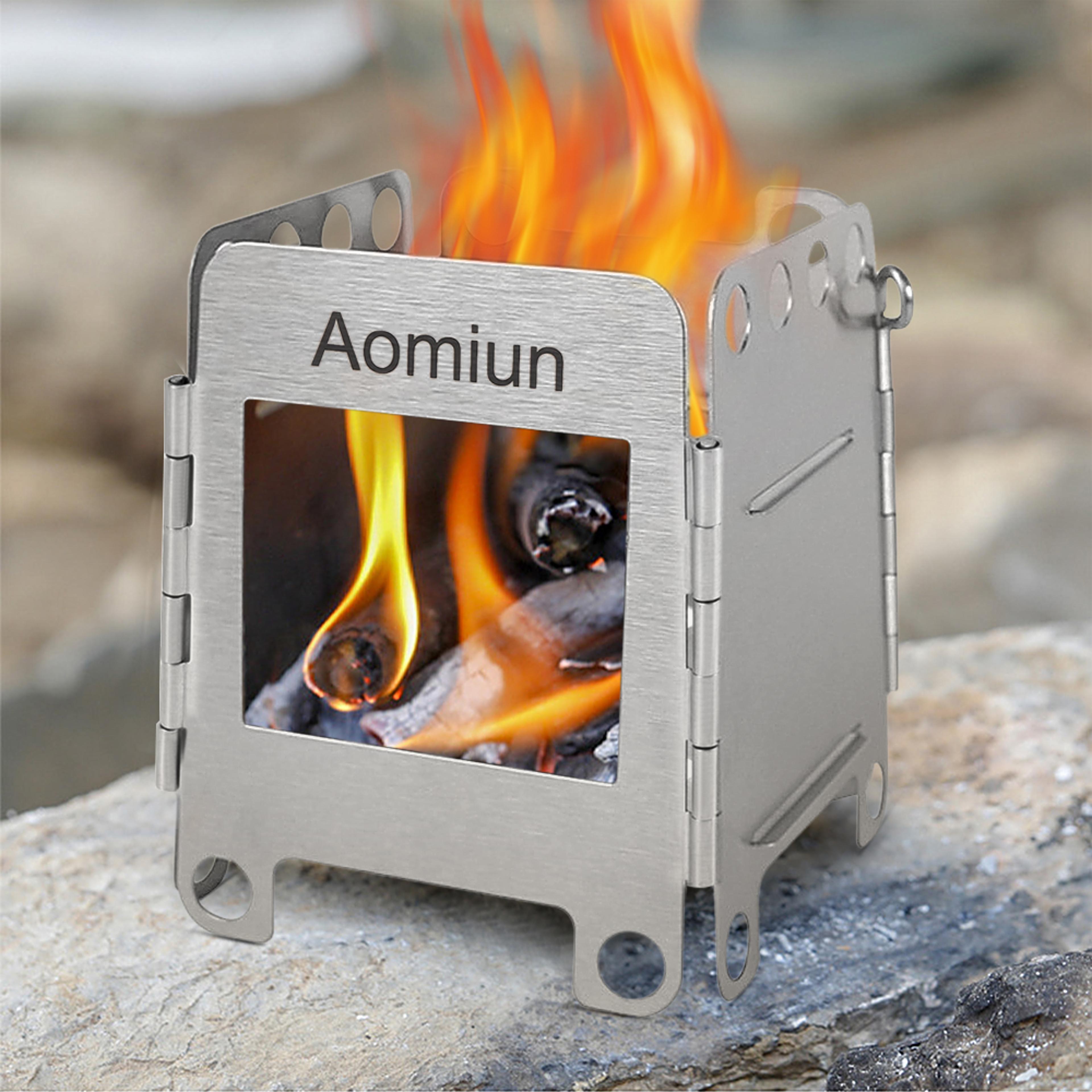 mini portable stainless steel fire pit compact camping stove for outdoor cooking