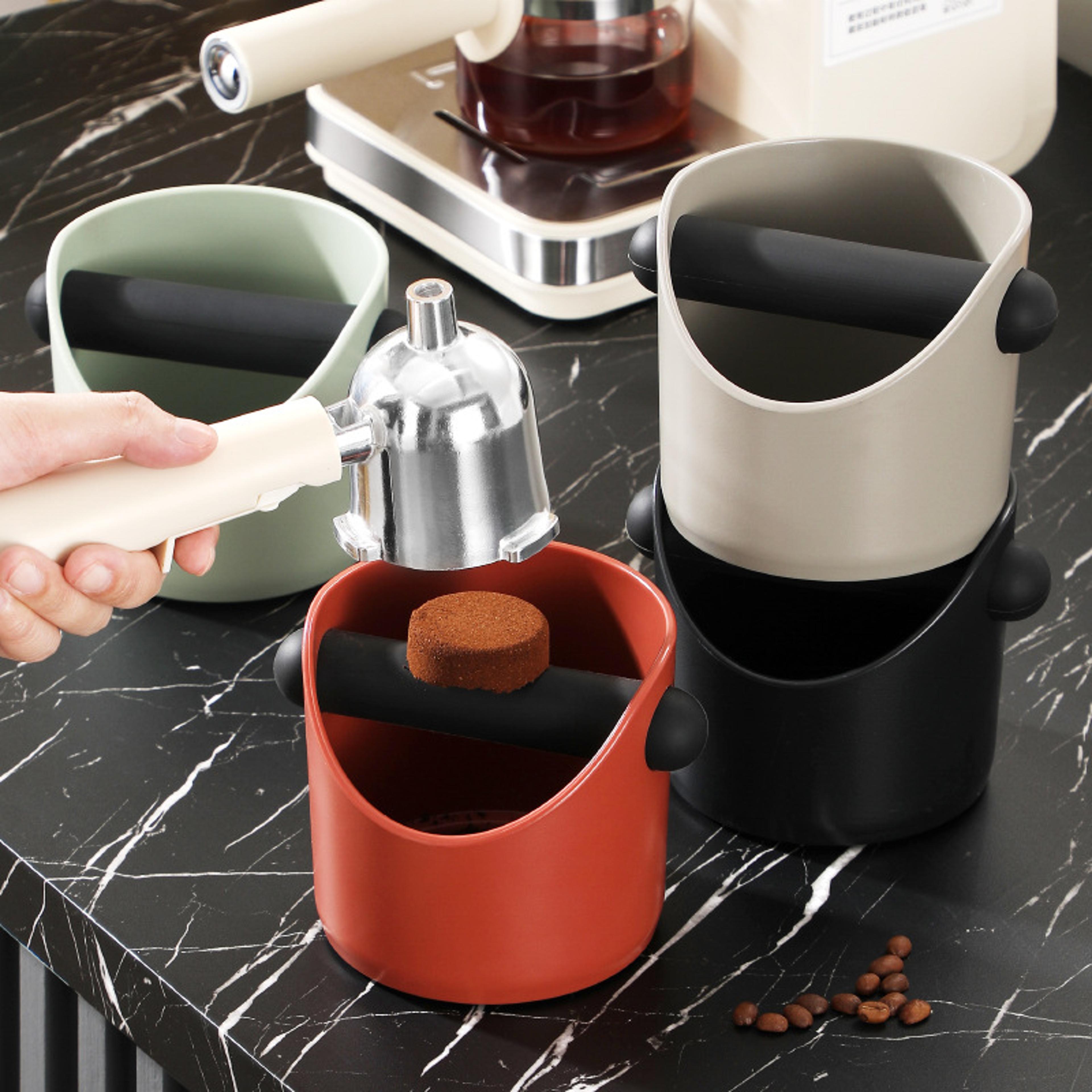 barista espresso knock box with anti slip base coffee grounds container