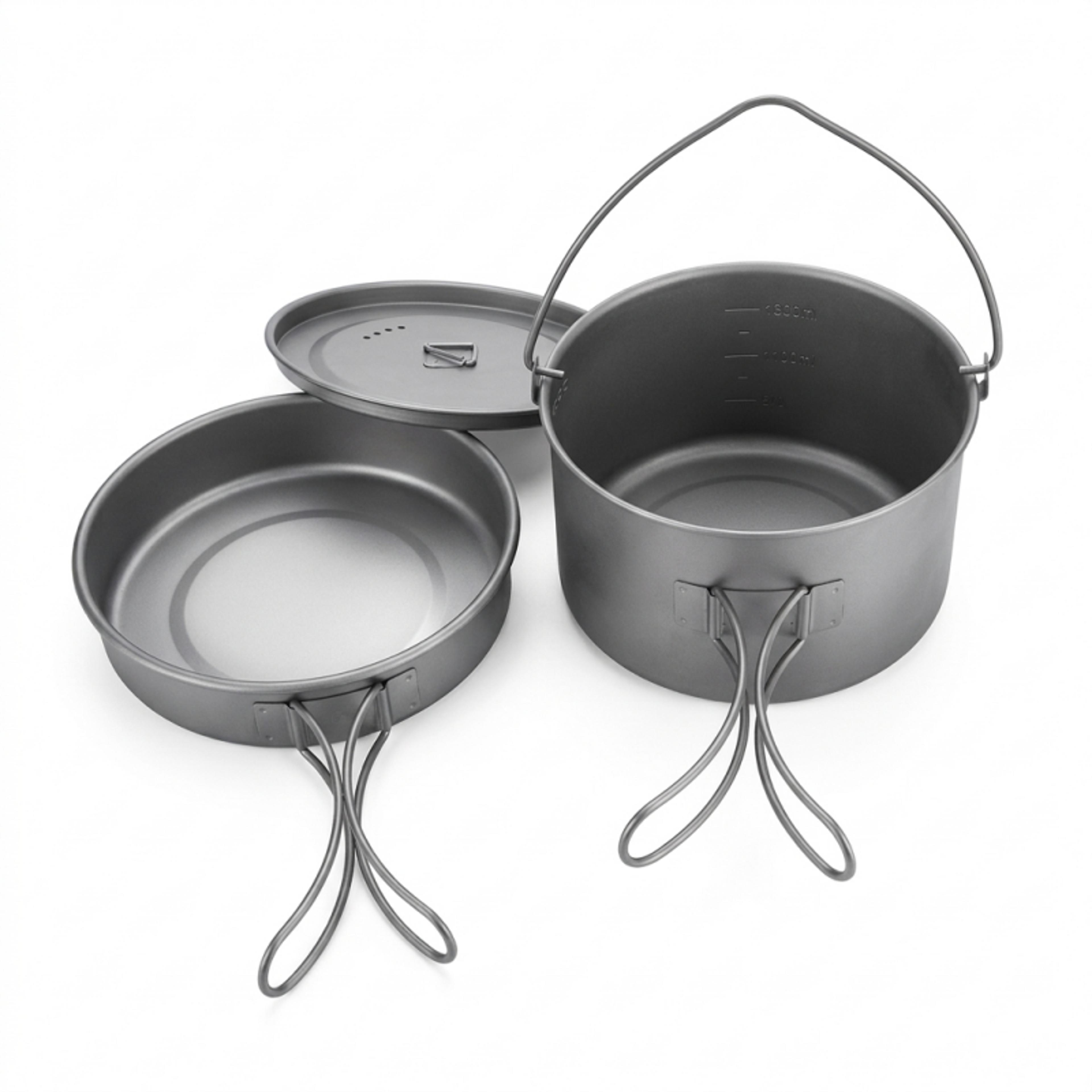 camping cookware set ultra lightweight pot & pan for backpacking hiking cooking
