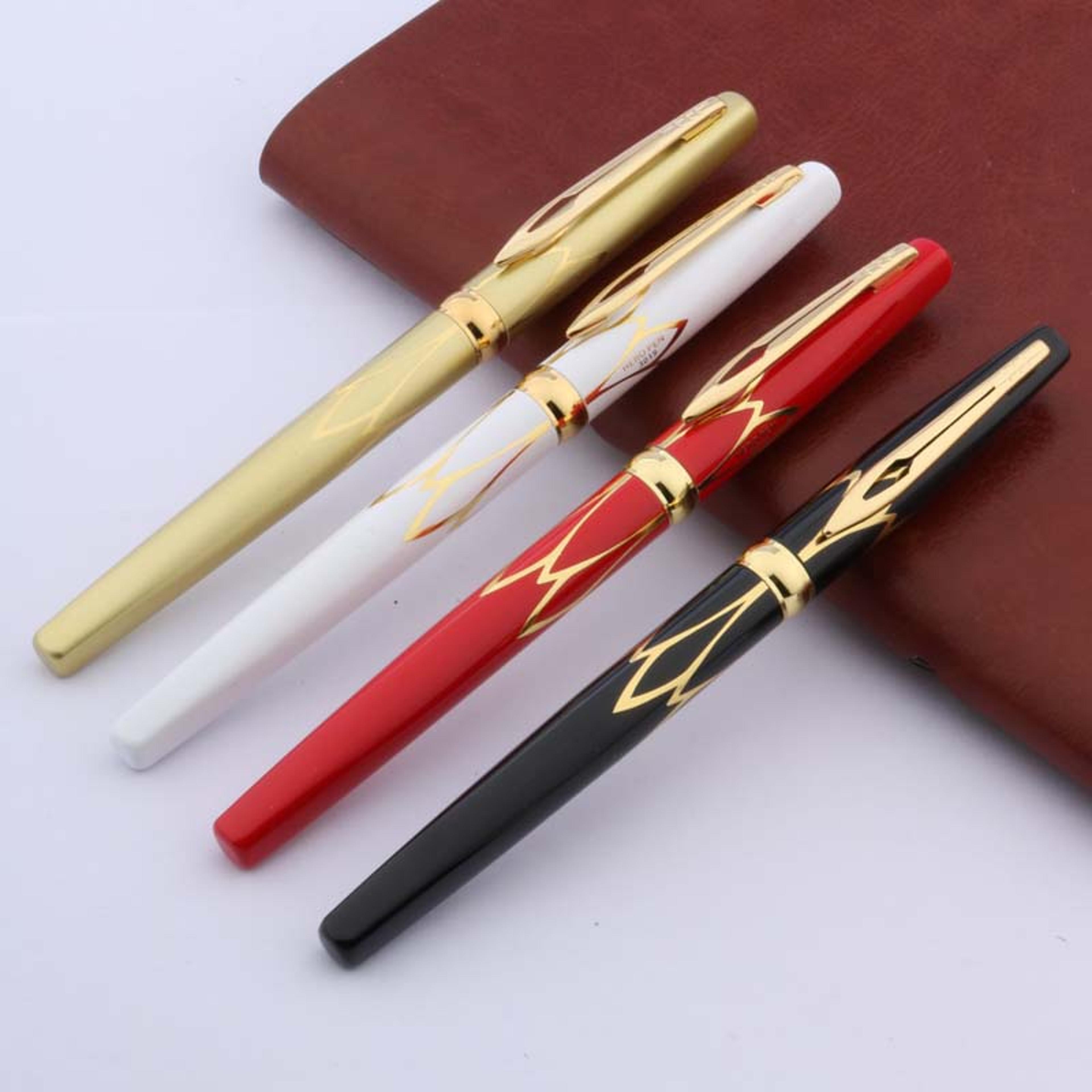 luxury fountain pen with gold trim fine nib elegant writing gift pen